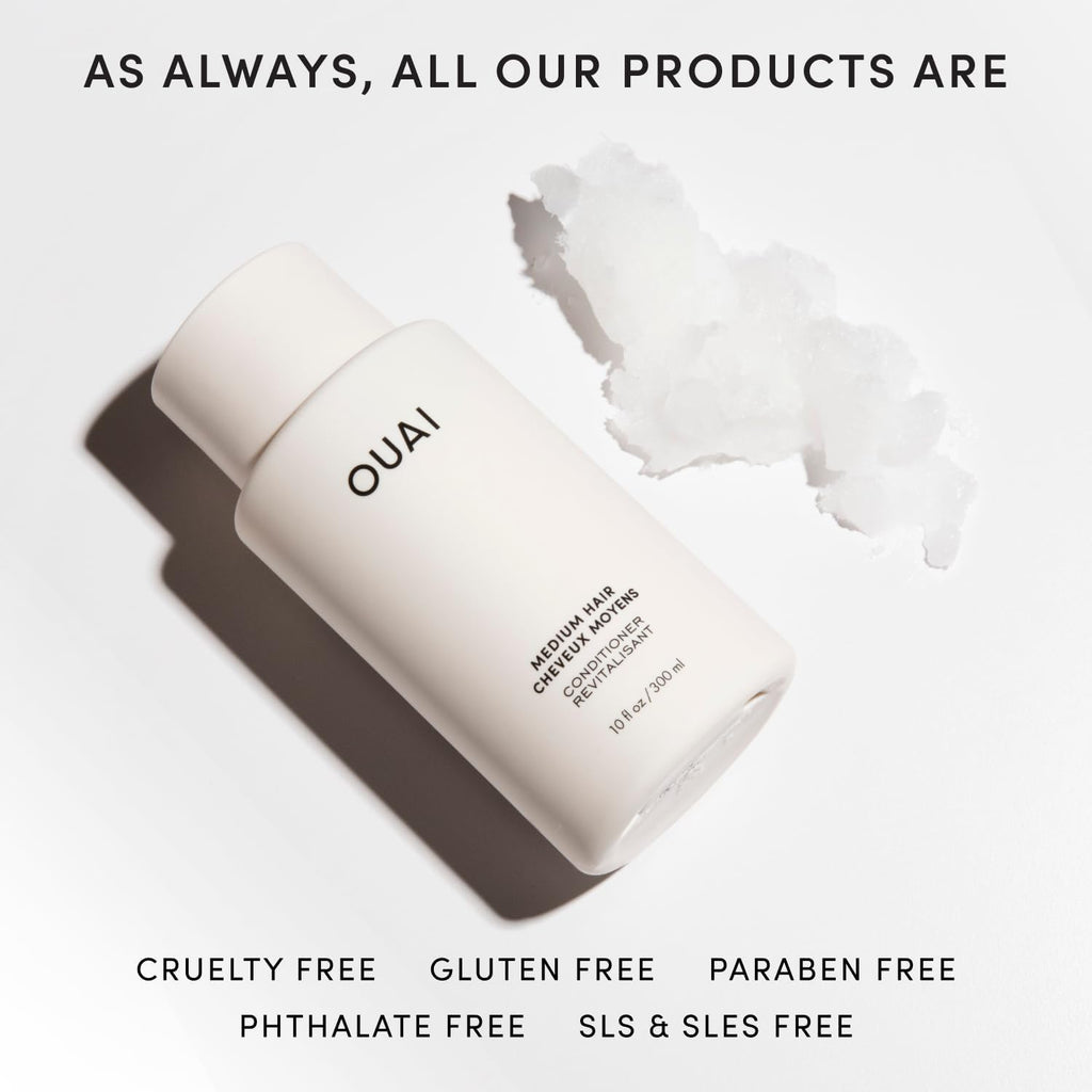 OUAI Fine Hair Conditioner - Volumizing Conditioner for Fine Hair Made with Keratin, Biotin and Chia Seed Oil - Adds Softness, Bounce and Volume - Free from Parabens, Sulfates, and Phthalates (10 Oz)