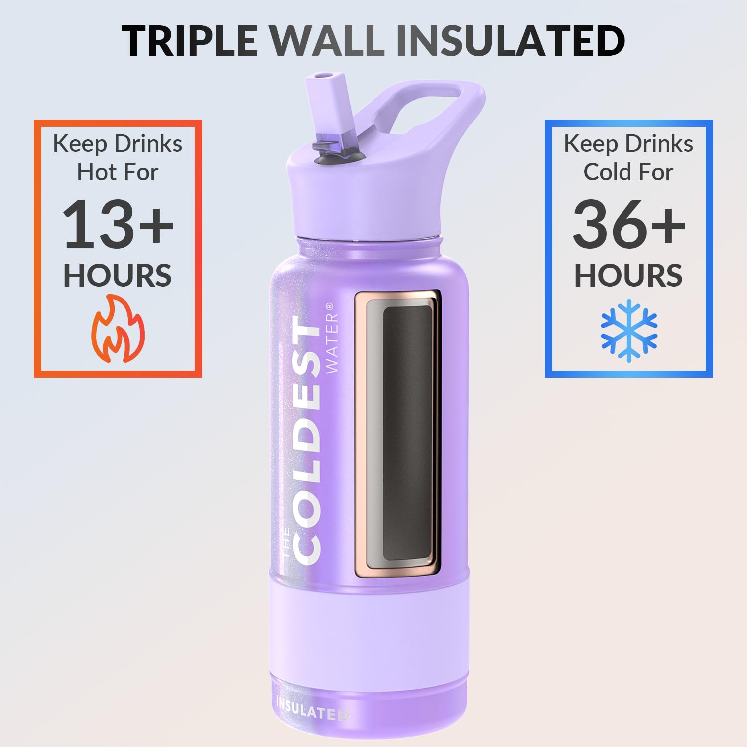 Coldest Insulated Water Bottle with Straw Lid - Stainless Steel Metal Insulated Bottle for Men & Women (Oceanic Green, 32 oz)