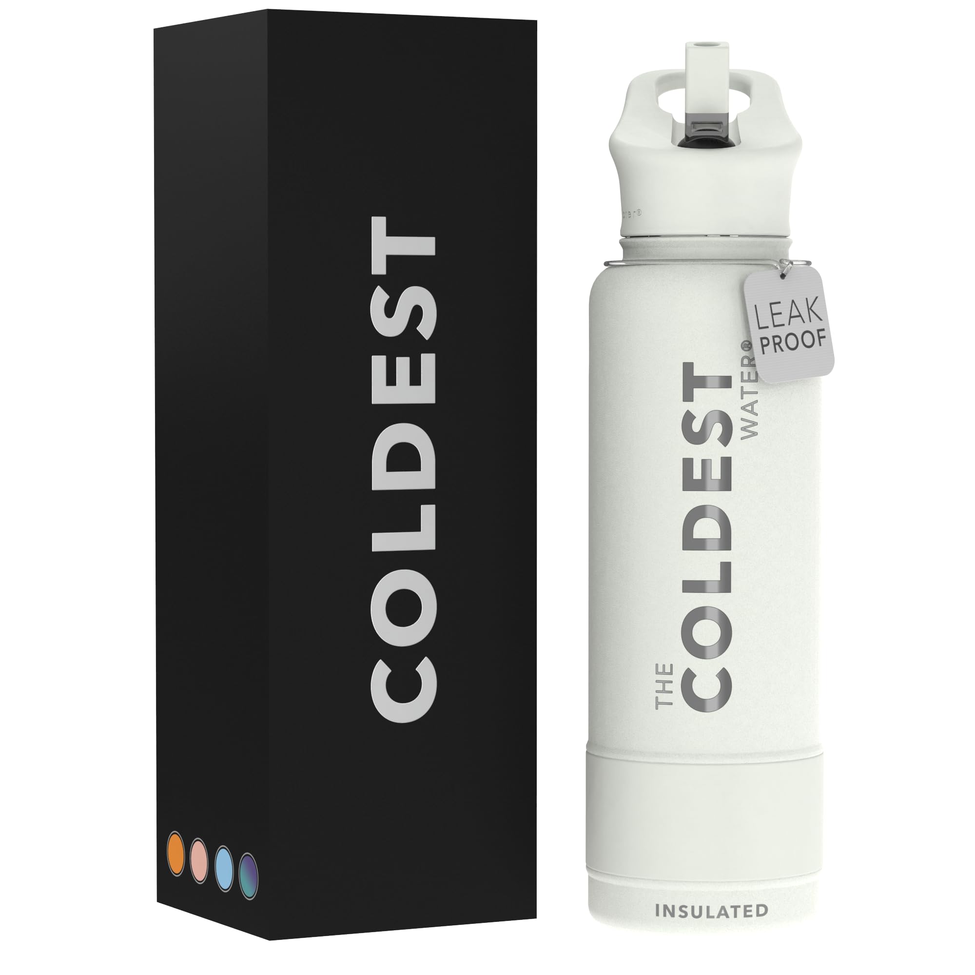 Coldest Insulated Water Bottle with Straw Lid - Stainless Steel Metal Insulated Bottle for Men & Women (Oceanic Green, 32 oz)
