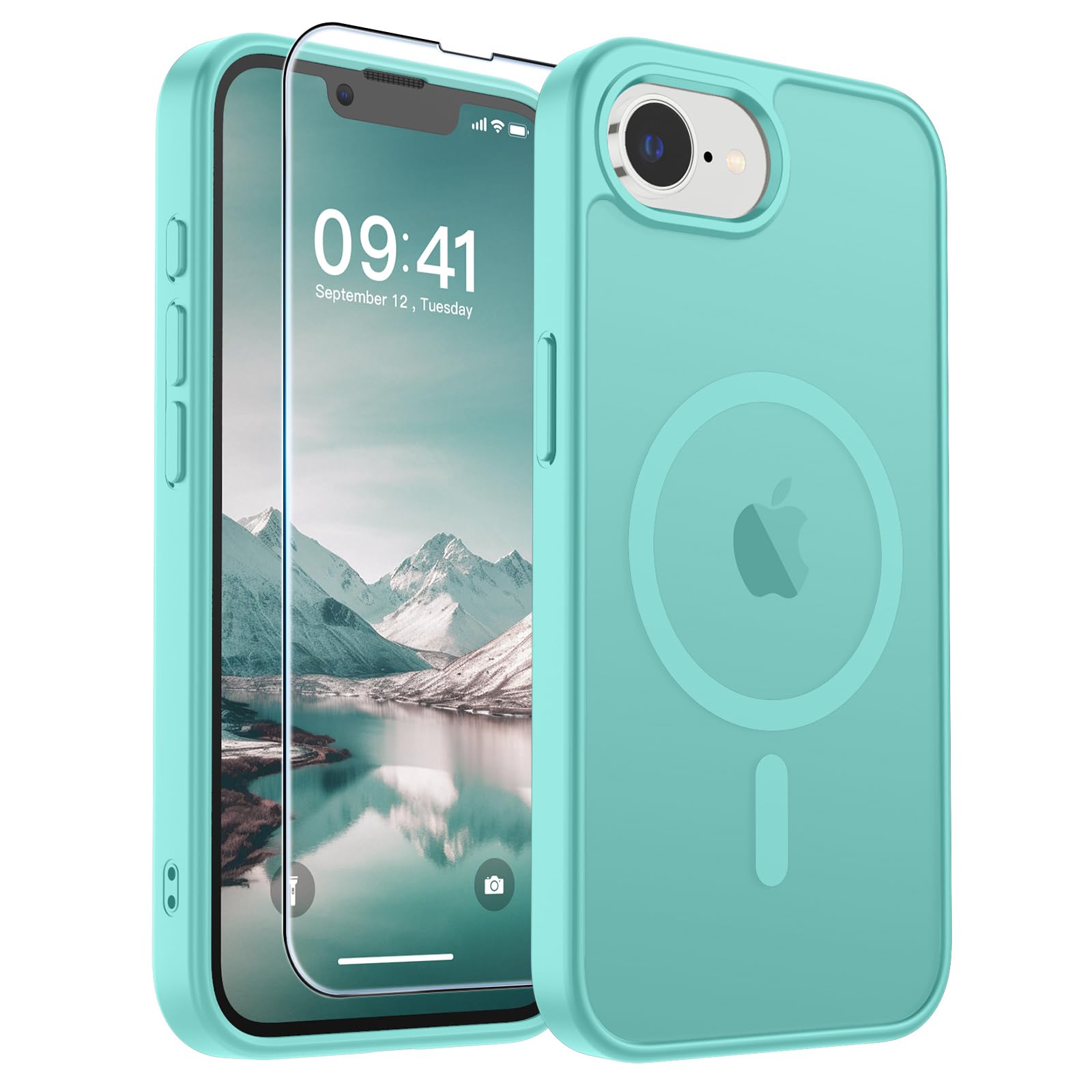 SUPFINE Magnetic for iPhone 17 Pro Max Case with Screen Protector (Compatible with MagSafe)(Military Grade Drop Protection) Translucent Matte Phone Cover,Dark Blue