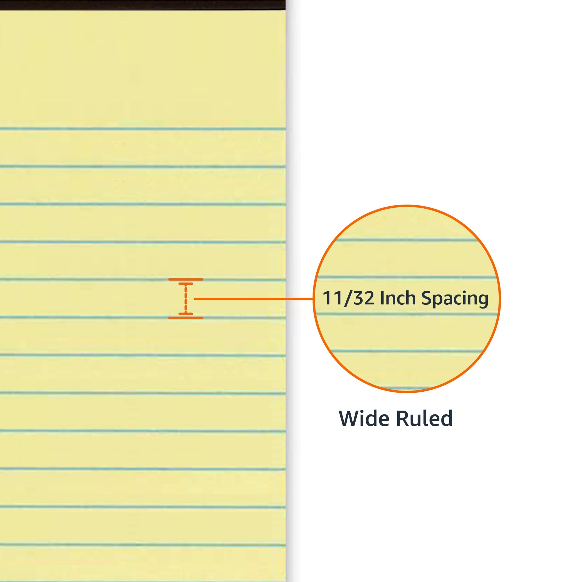 Amazon Basics Narrow Ruled Writing Pads, Perforated, 5" x 8", Multicolor, 6-Pack of 50 Sheets