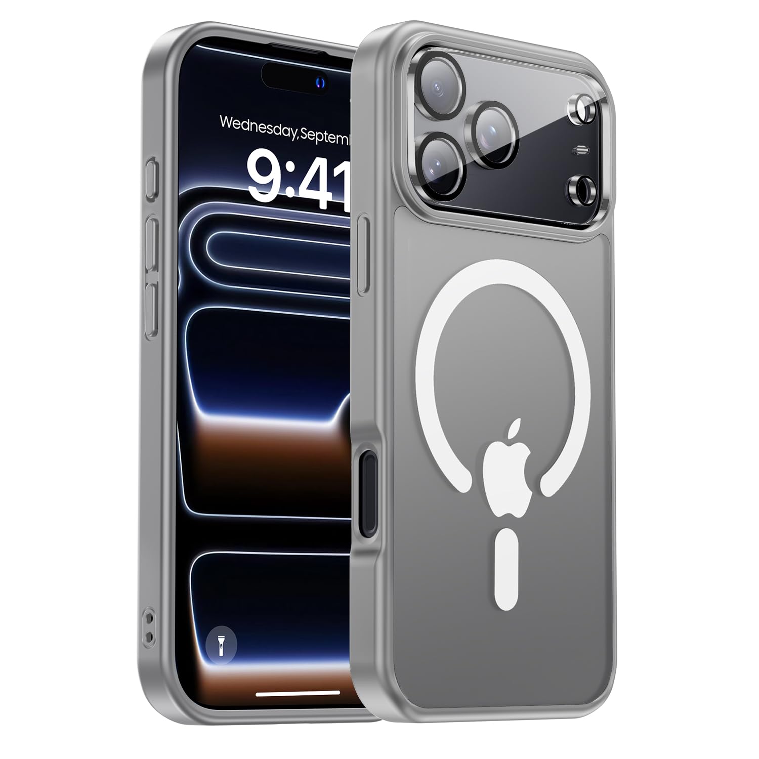 for iPhone 17 Pro Max case with Camera Lens Protector[10Ft Military-Grade Protection] Compatible with fit MagSafe Shockproof Slim Thin Cover case for iPhone 17 Pro Max 6.9 inch, Orange Bumper