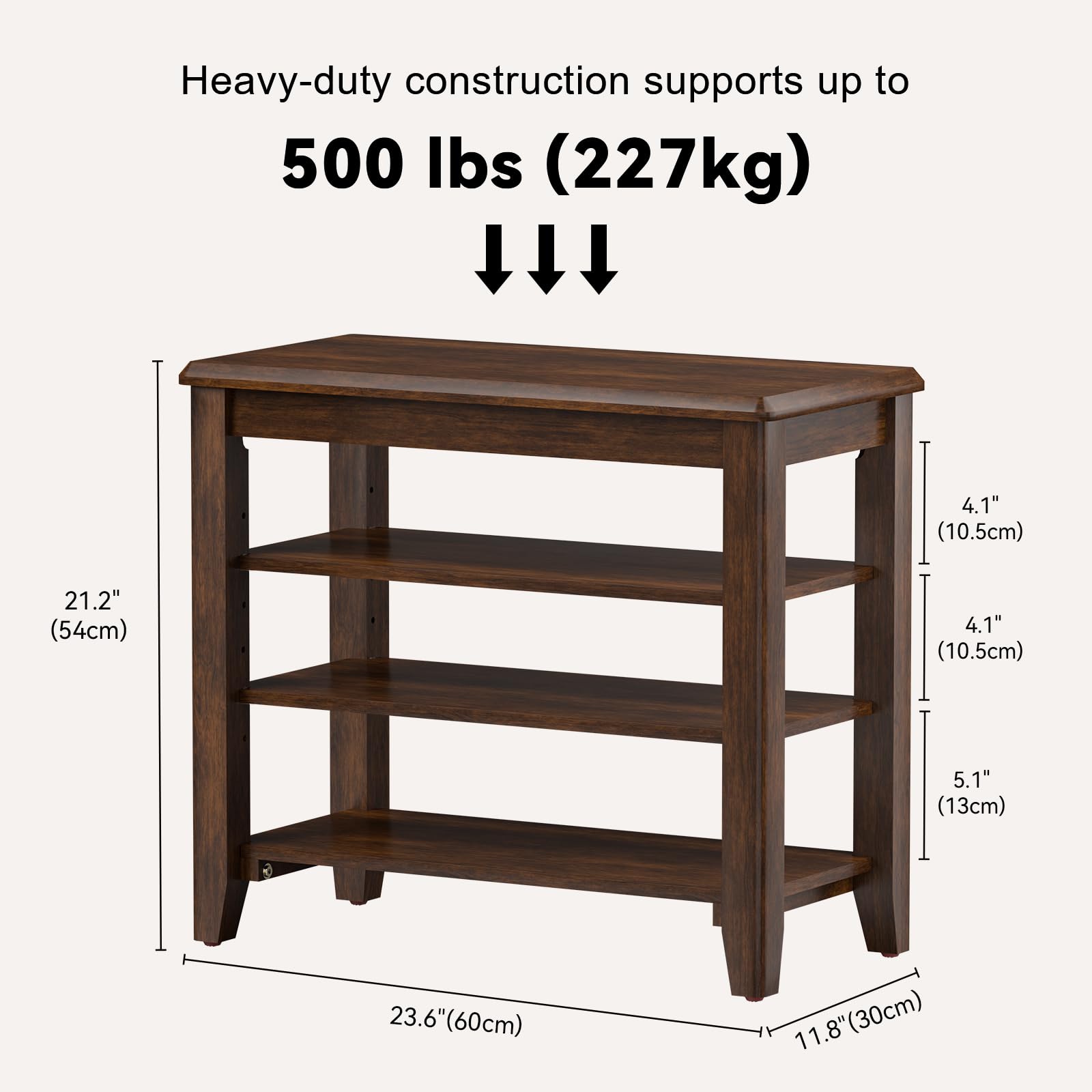Taitiy Shoe Bench Storage Rubberwood with Leather Cushion for Entryway Bench Ideal for Hallways Shoe Rack Front Doors Entrances Mudrooms Featuring 3 Height-Adjustable and Removable Shelves