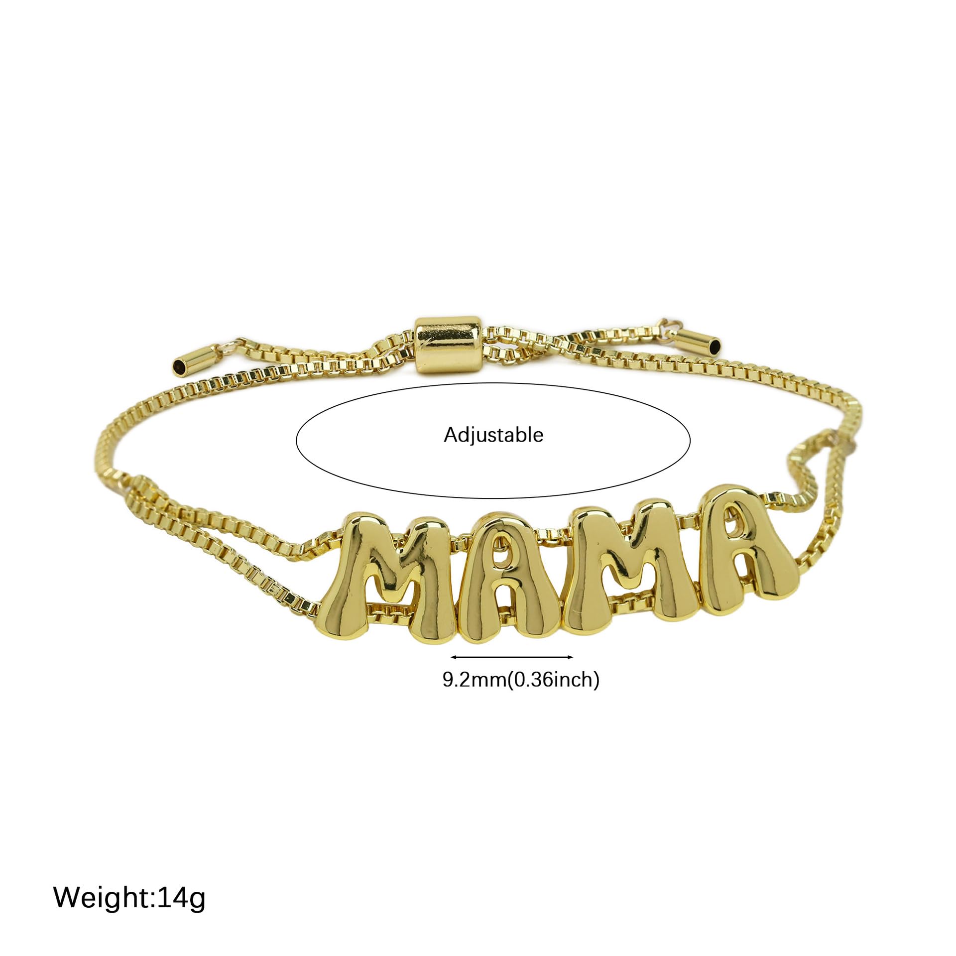 Personalized Name Bracelet for Women | Custom Bubble Letter, Jewelry Gift for Mom, Bridesmaid, Girlfriend