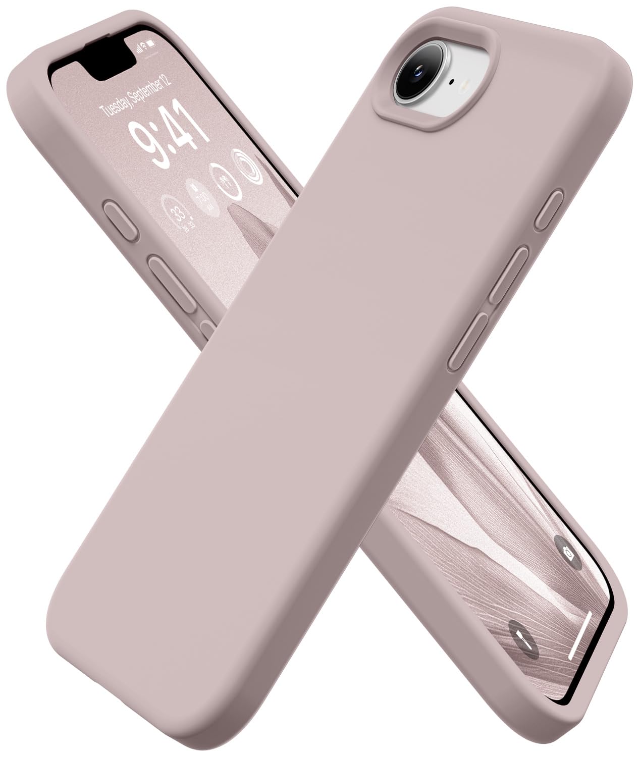 GolbinBox Magnetic for iPhone 17 Pro Max Case, Compatible with MagSafe, [Full Camera Protection] [Screen Protector], Silicone Shockproof Phone Cover with Anti-Scratch Microfiber Lining, Chalk Pink