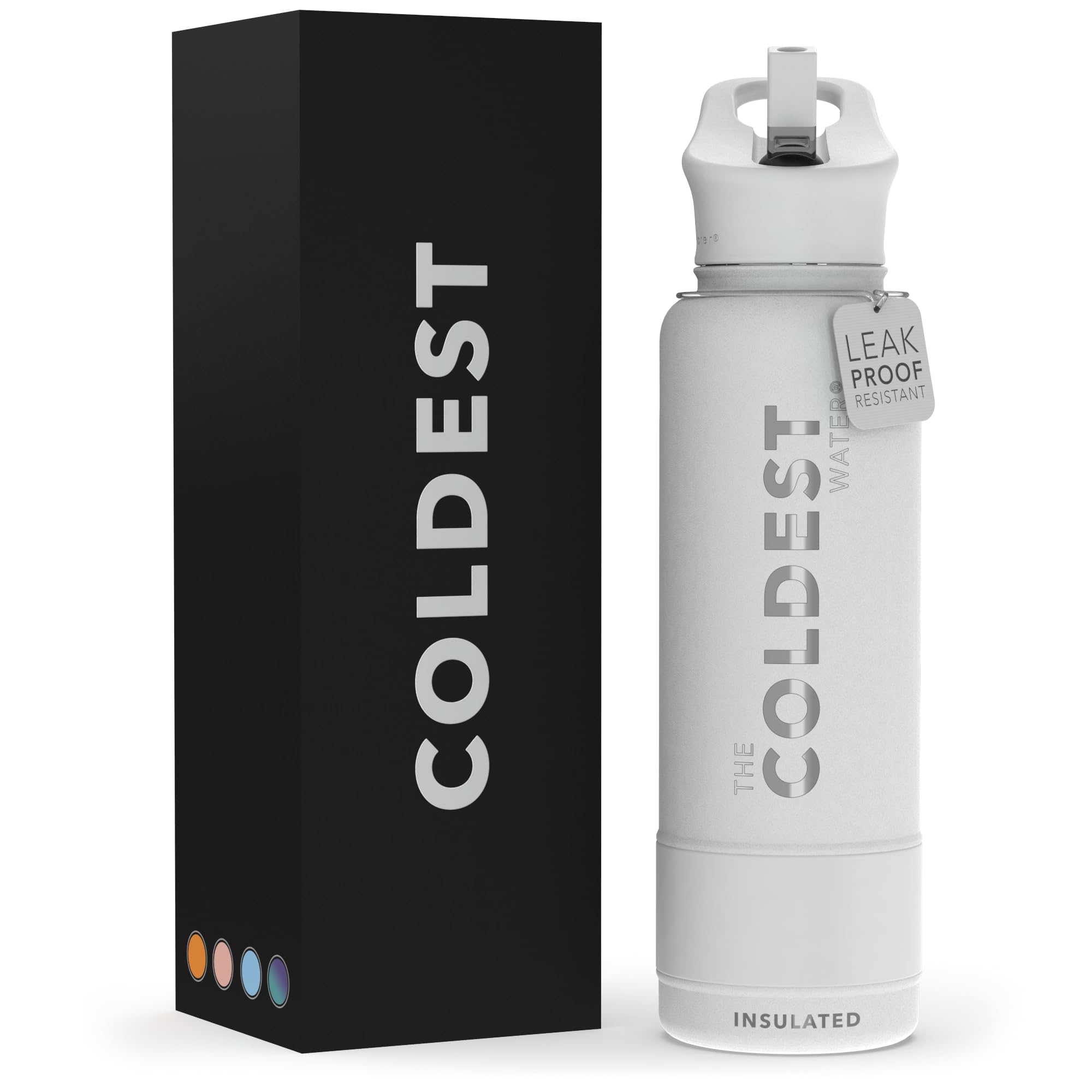 Coldest Insulated Water Bottle with Straw Lid - Stainless Steel Metal Insulated Bottle for Men & Women (Oceanic Green, 32 oz)