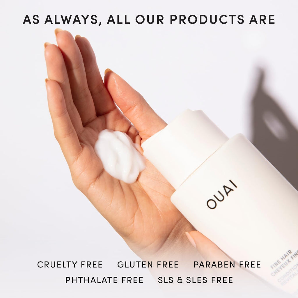 OUAI Fine Hair Conditioner - Volumizing Conditioner for Fine Hair Made with Keratin, Biotin and Chia Seed Oil - Adds Softness, Bounce and Volume - Free from Parabens, Sulfates, and Phthalates (10 Oz)