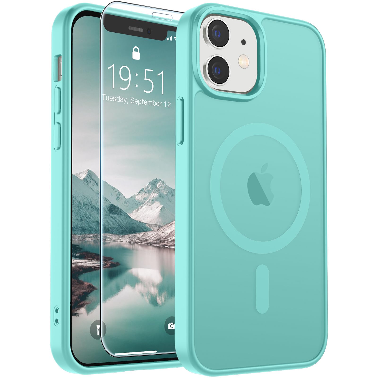SUPFINE Magnetic for iPhone 17 Pro Max Case with Screen Protector (Compatible with MagSafe)(Military Grade Drop Protection) Translucent Matte Phone Cover,Dark Blue