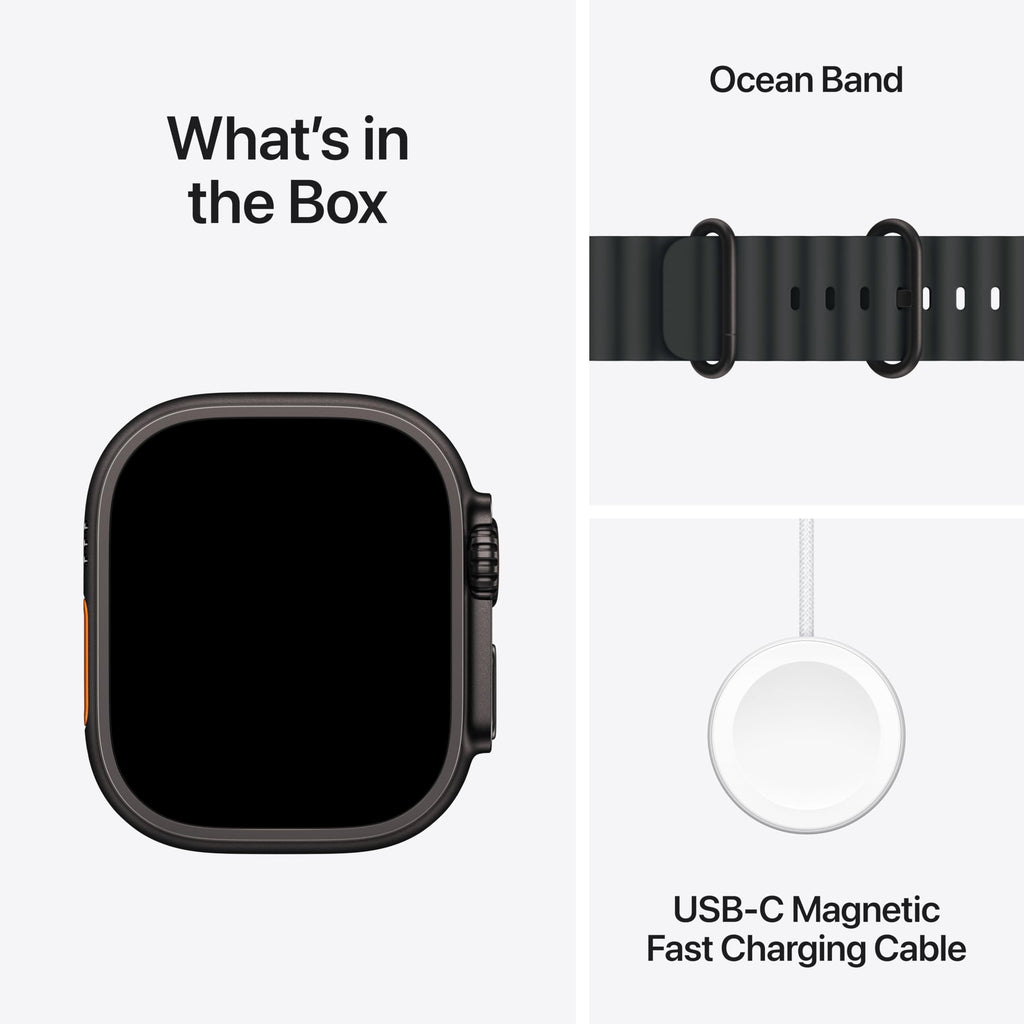 Apple Watch Ultra 3 [GPS + Cellular 49mm] Running & Multisport Smartwatch w/Rugged Titanium Case w/Black/Charcoal Trail Loop - S/M. Satellite Communications, Advanced Health & Fitness Tracking