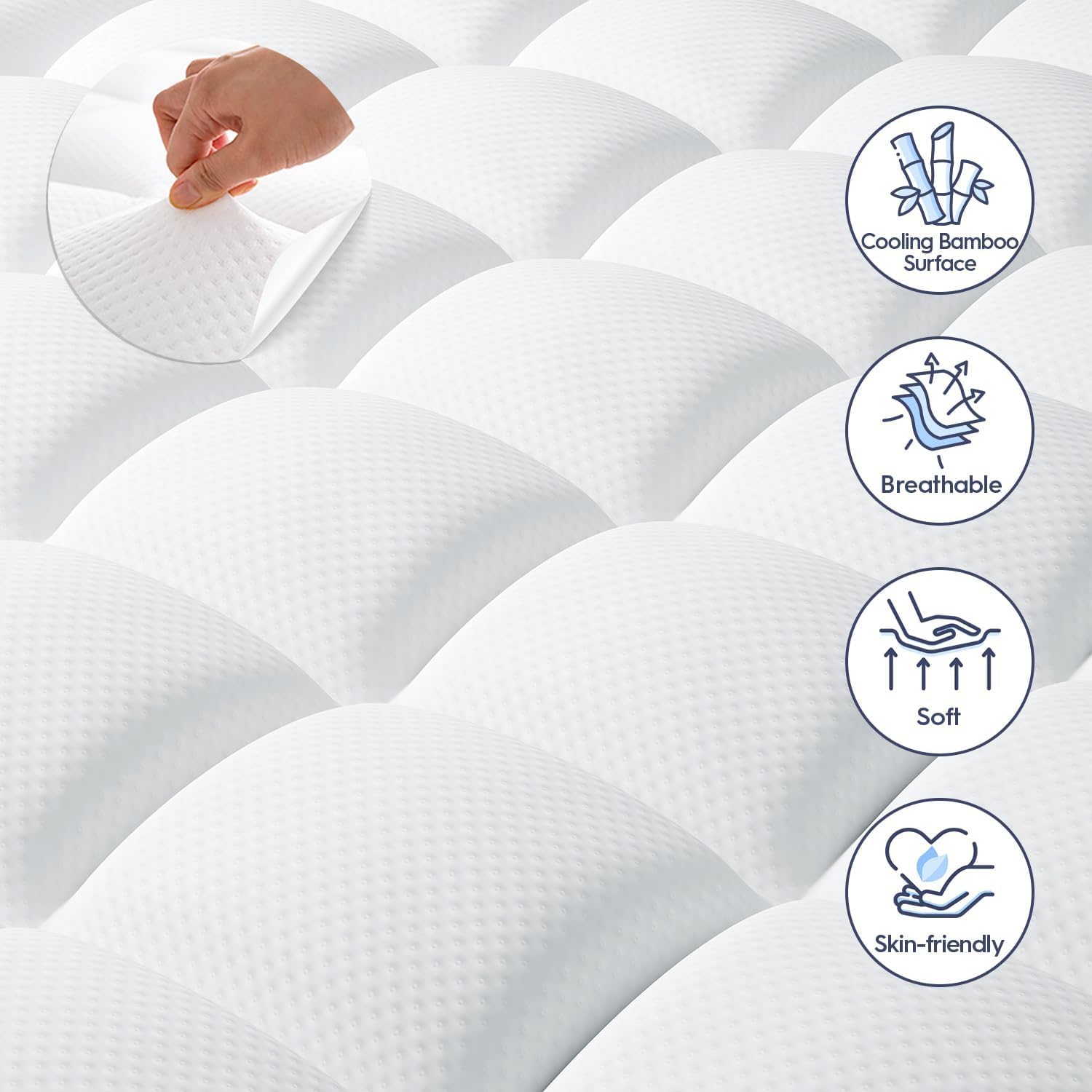ELEMUSE Twin XL Dorm Dual Layer 3 Inch Memory Foam Mattress Topper for College, Dorm Room Essentials, 2 Inch Cooling Gel Foam and 1 Inch Soft Pillow Top Bed Pad,Back to School Comfortable Support