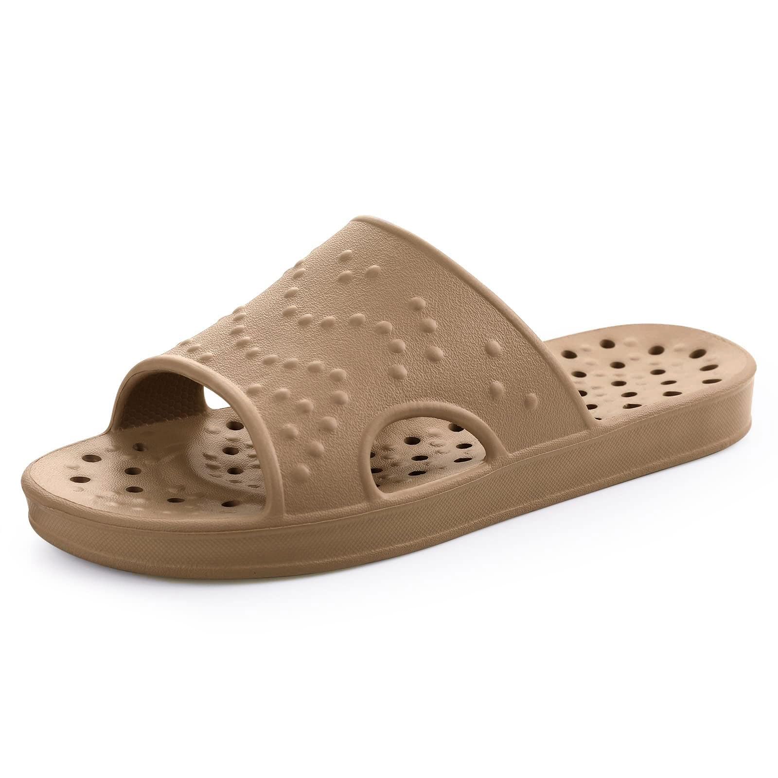 shevalues Shower Shoes for Women Men with Arch Support Quick Drying Pool Slides Lightweight Beach Sandals with Drain Holes