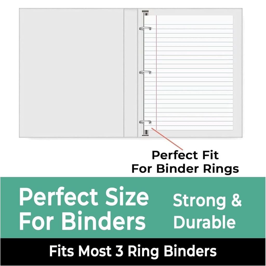 Rosmonde Loose Leaf Paper, 450 Sheets, 3 Pack, College Ruled Paper, 8" x 10.5", Bulk Office Filler Paper, 3 Hole Punched, 150 Sheets/Pack, 56 gsm Paper, College Ruled Notebook Paper for Binder, White | Bulk Office Filler Paper, 8" x 10.5", 3 Hole Punched,