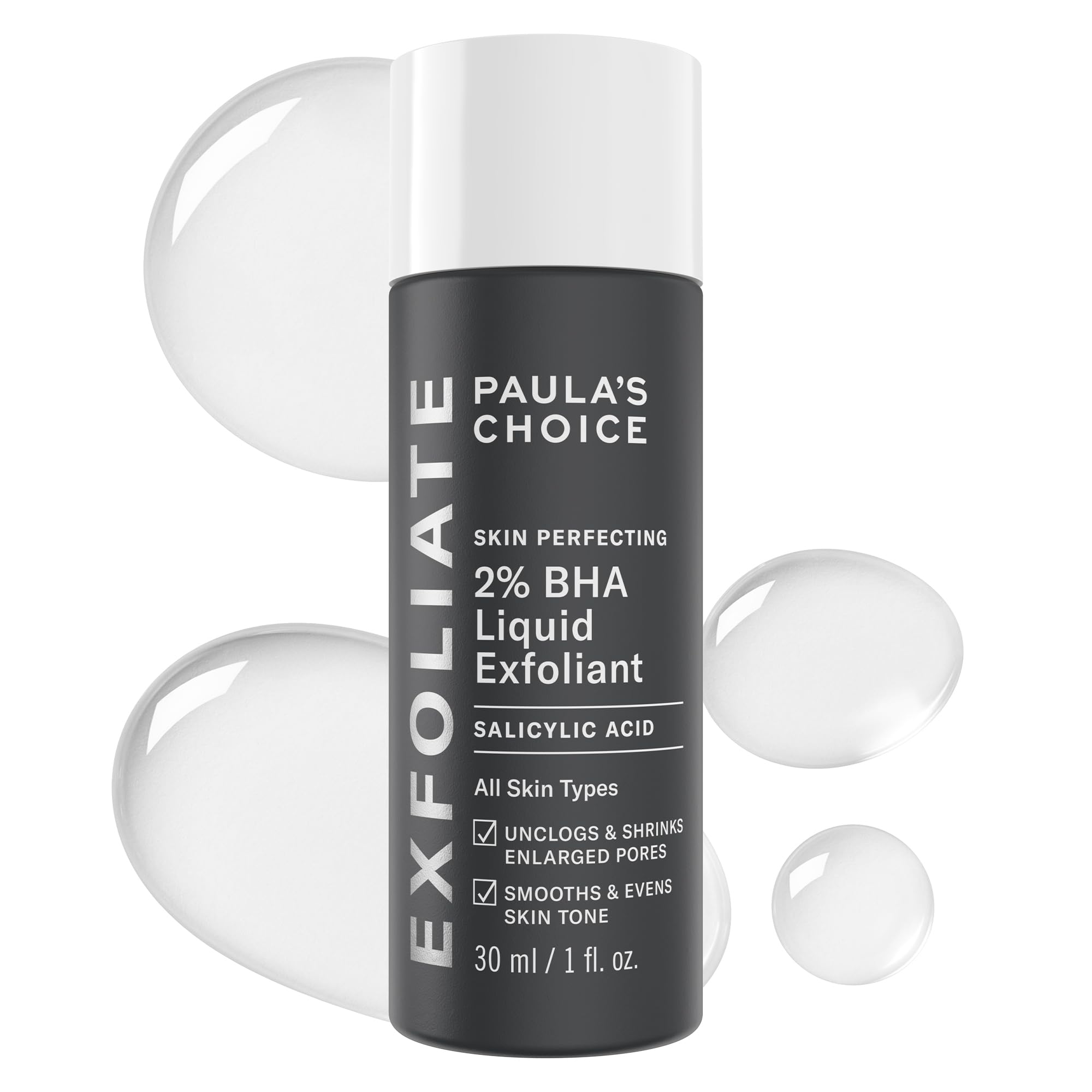 Paula's Choice SKIN PERFECTING 2% BHA Liquid Exfoliant with Salicylic Acid, Facial Polish for Pores, Wrinkles & Fine Lines, Suitable for Blackhead-Prone Skin, Fragrance-Free