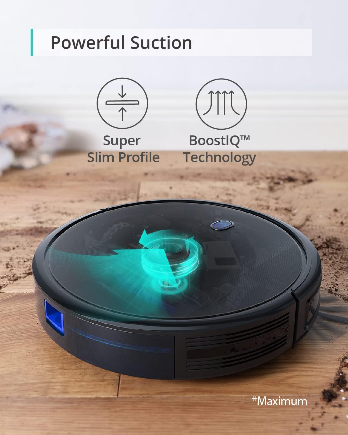 eufy 11S MAX Robot Vacuum Cleaner, Super Thin, Quiet | Self-Charging, Easy to use, Cleans Hard Floors to Medium-Pile Carpets, Black