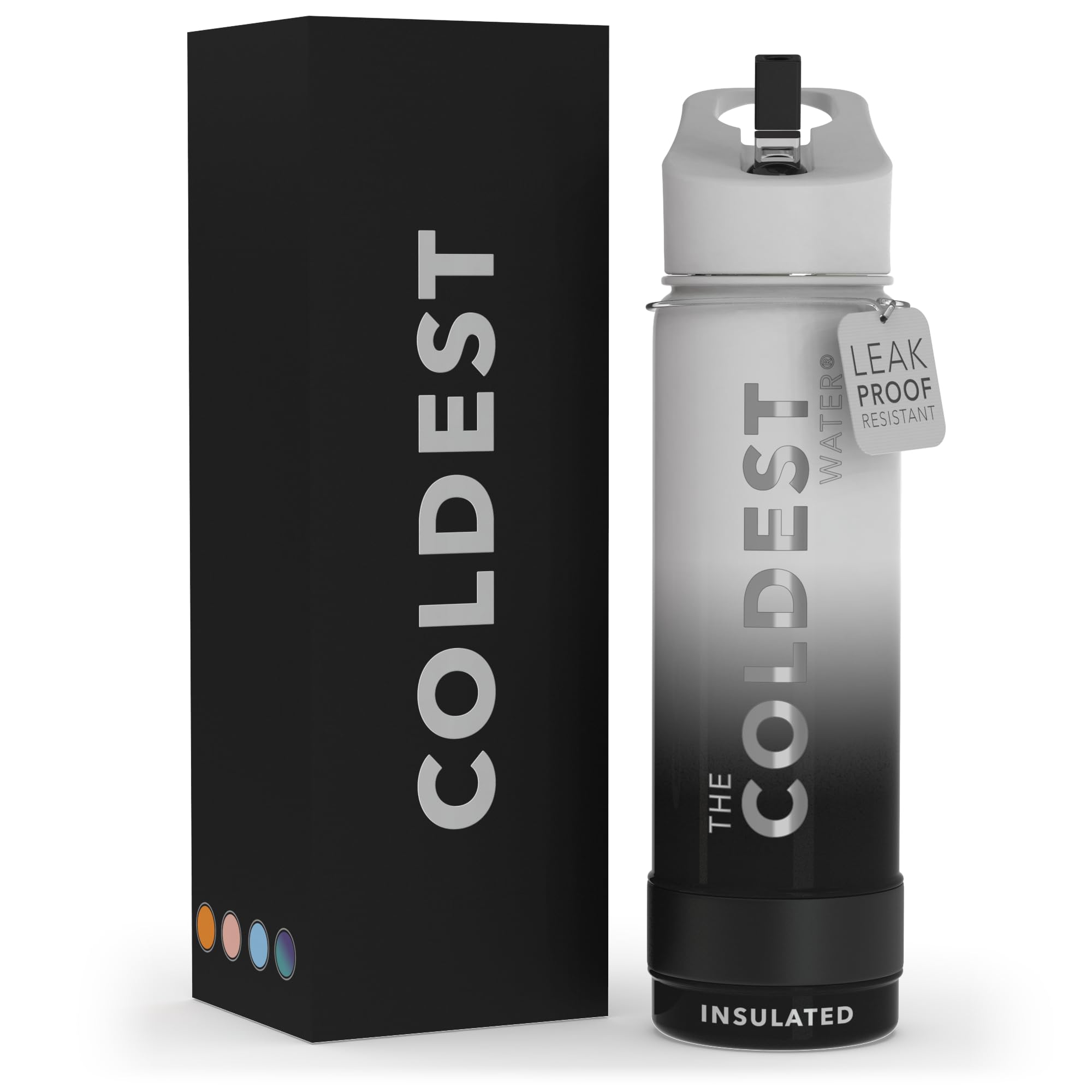 Coldest Insulated Water Bottle with Straw Lid - Stainless Steel Metal Insulated Bottle for Men & Women (Oceanic Green, 32 oz)
