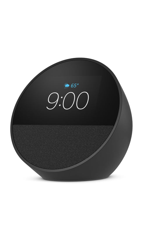 Amazon Echo Spot (newest model), Great for nightstands, offices and kitchens, Smart alarm clock, Designed for Alexa+, Glacier White