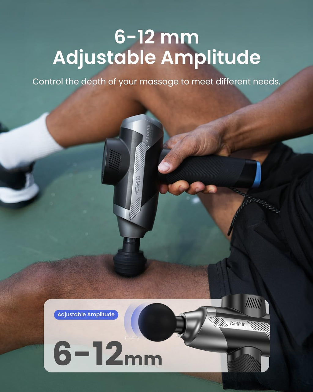 RENPHO Active Thermacool 2 Massage Gun with Heat and Cold, VA Display | Handheld 10mm Deep Tissue Massager for Neck, Back, Muscle Comfort, FSA Eligible Gift for Men, Athletes, Women, HSA