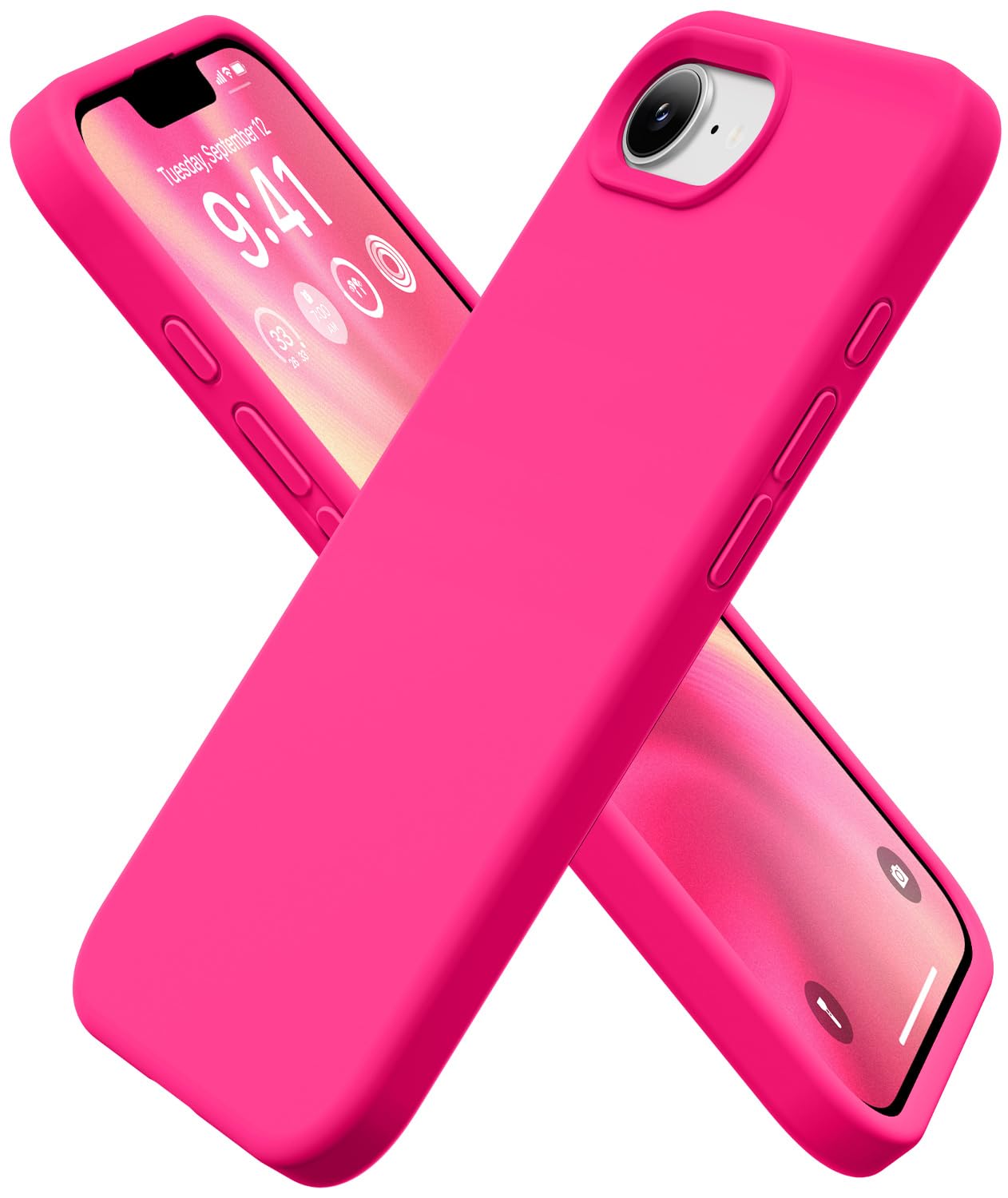 GolbinBox Magnetic for iPhone 17 Pro Max Case, Compatible with MagSafe, [Full Camera Protection] [Screen Protector], Silicone Shockproof Phone Cover with Anti-Scratch Microfiber Lining, Chalk Pink