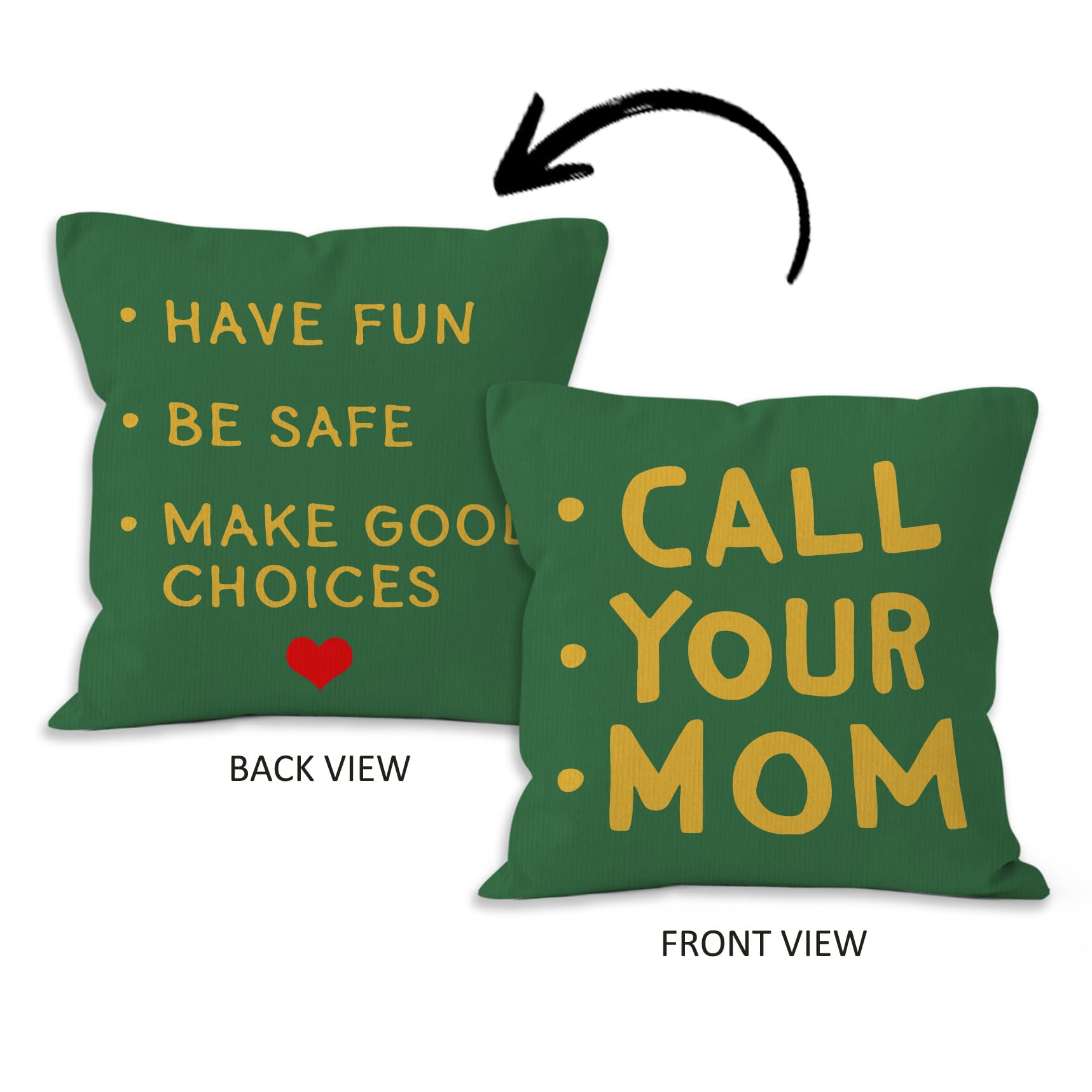 HIWX College Dorm Decor,Funny Have Fun Be Safe Make Good Choices Call Your Mom Decorative 18 x 18 Throw Pillow Cover,Call Your Mom Pillow,Throw Pillows for Dorm Bed Room Student Decor Pillowcase