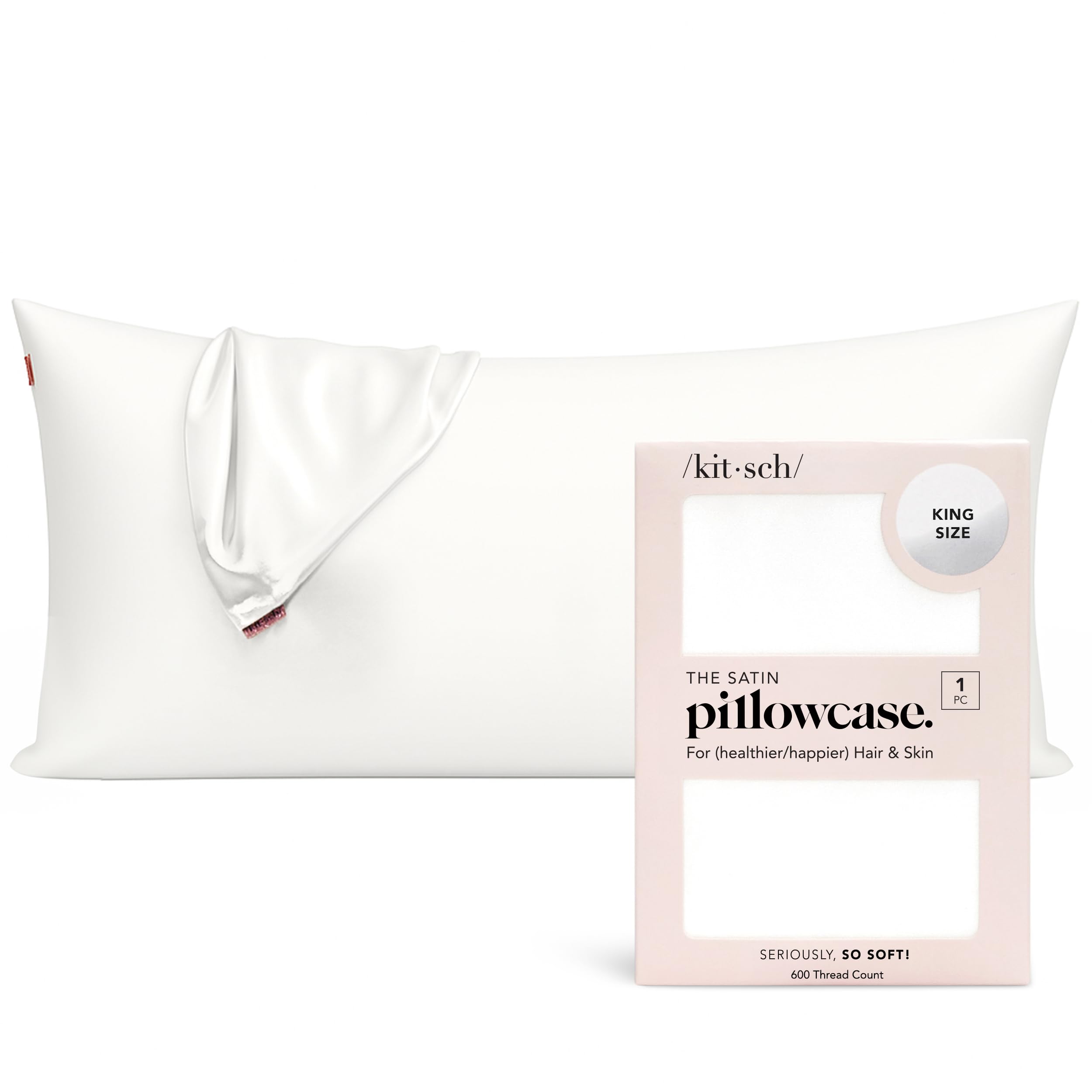 Kitsch Satin Pillowcase with Zipper - Standard Size, Leopard | Softer Than Silk Pillow Cases, Smooth Cooling Satin Pillow Case for Hair and Skin, Wrinkle-Free, Machine Washable