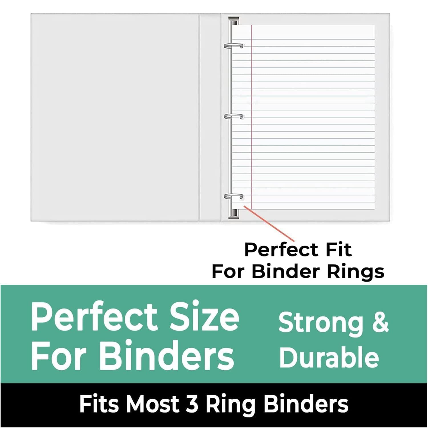Rosmonde Loose Leaf Paper, 450 Sheets, 3 Pack, College Ruled Paper, 8" x 10.5", Bulk Office Filler Paper, 3 Hole Punched, 150 Sheets/Pack, 56 gsm Paper, College Ruled Notebook Paper for Binder, White | Bulk Office Filler Paper, 8" x 10.5", 3 Hole Punched,
