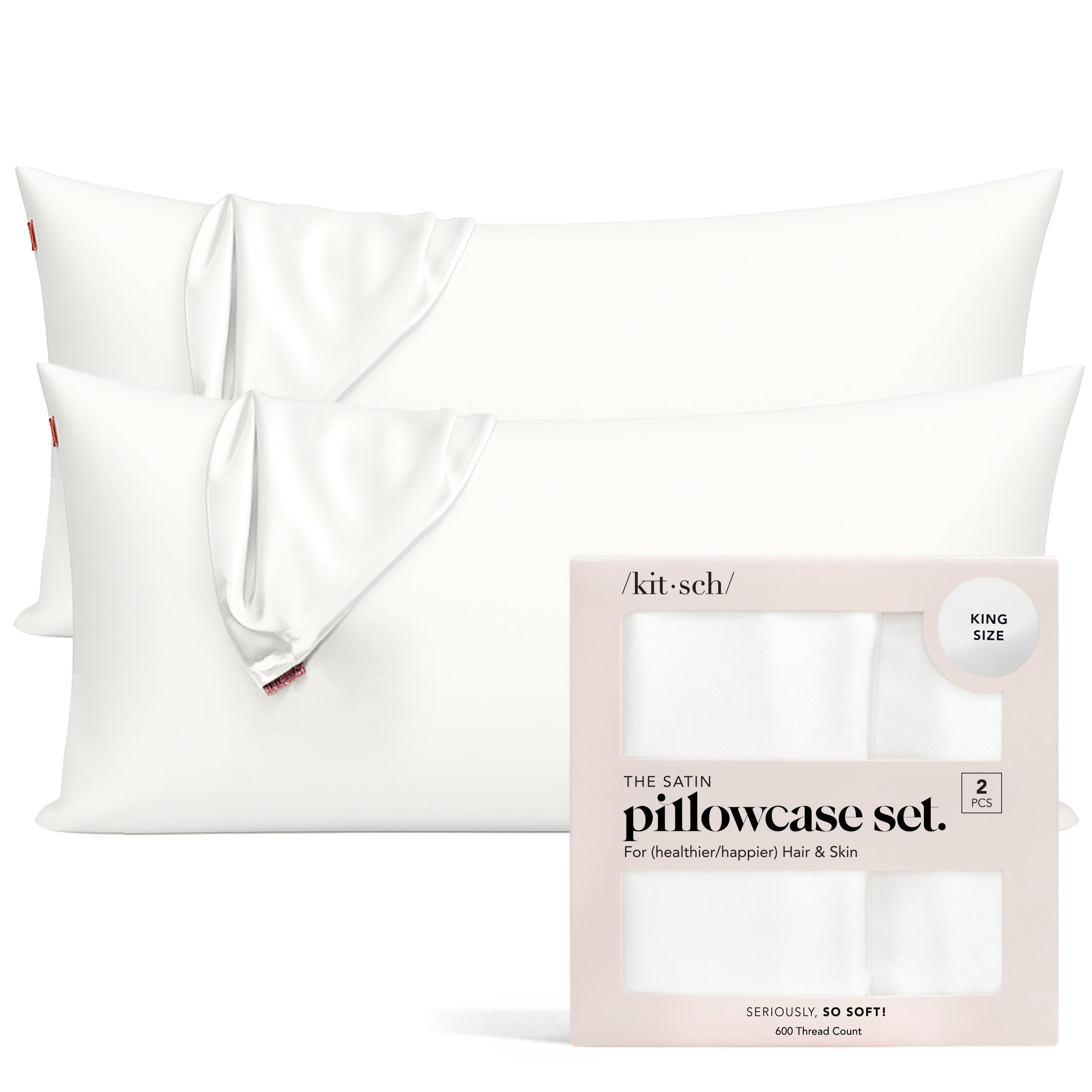 Kitsch Satin Pillowcase with Zipper - Standard Size, Leopard | Softer Than Silk Pillow Cases, Smooth Cooling Satin Pillow Case for Hair and Skin, Wrinkle-Free, Machine Washable
