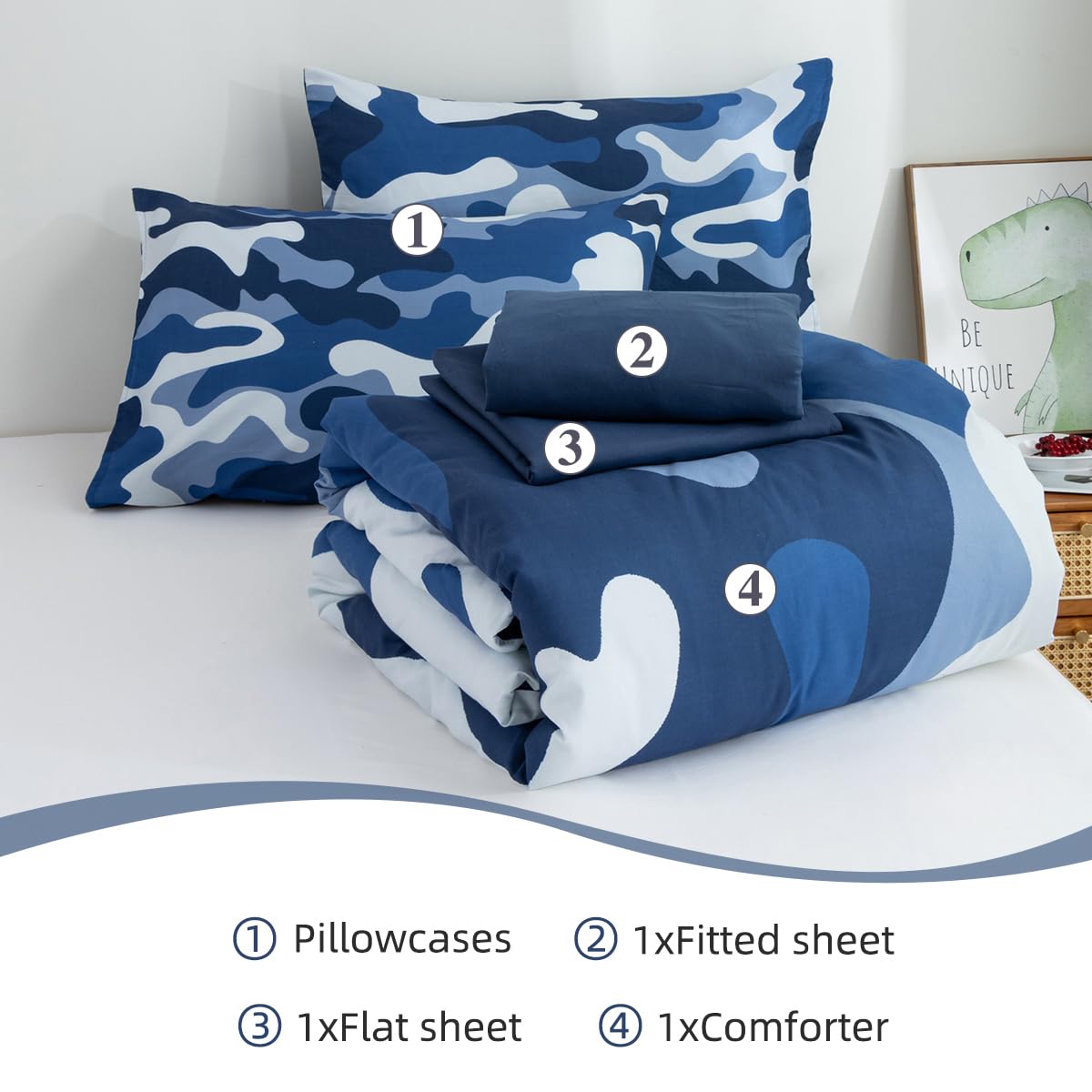 Holawakaka Twin Size Camouflage Bedding Comforter Set with Sheets, Boys Girls Men Camo Bed in A Bag 5 Pieces,Kids Teens Dorm Bed Sets Neutral Farmhouse Lodge Cabin Army Bedspread (Red, Twin)
