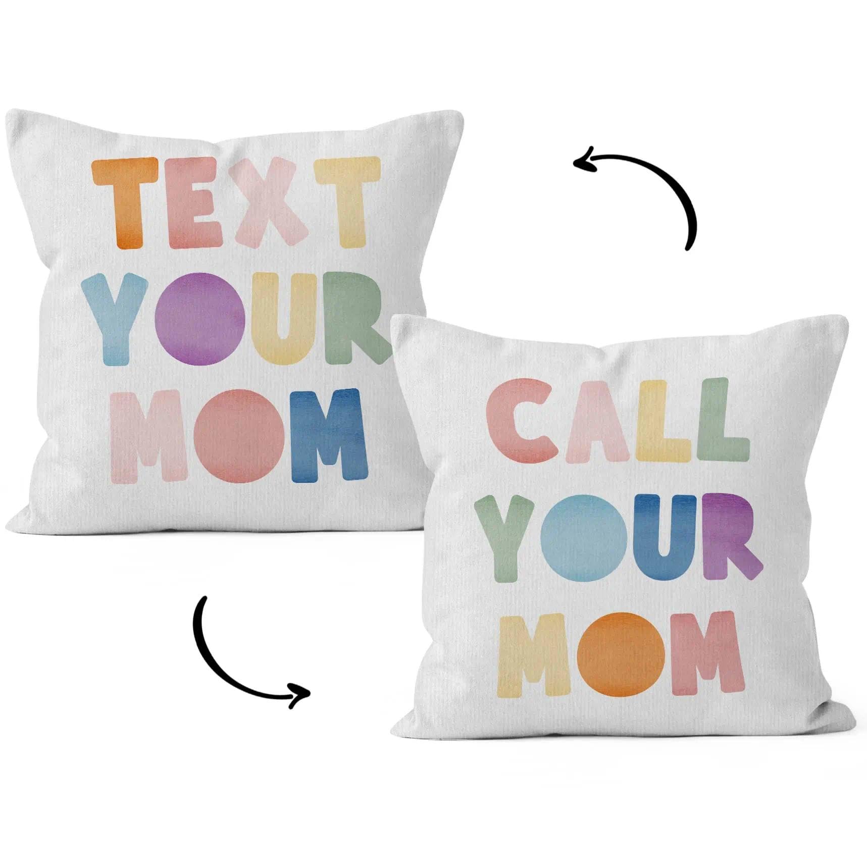 HIWX College Dorm Decor,Funny Have Fun Be Safe Make Good Choices Call Your Mom Decorative 18 x 18 Throw Pillow Cover,Call Your Mom Pillow,Throw Pillows for Dorm Bed Room Student Decor Pillowcase