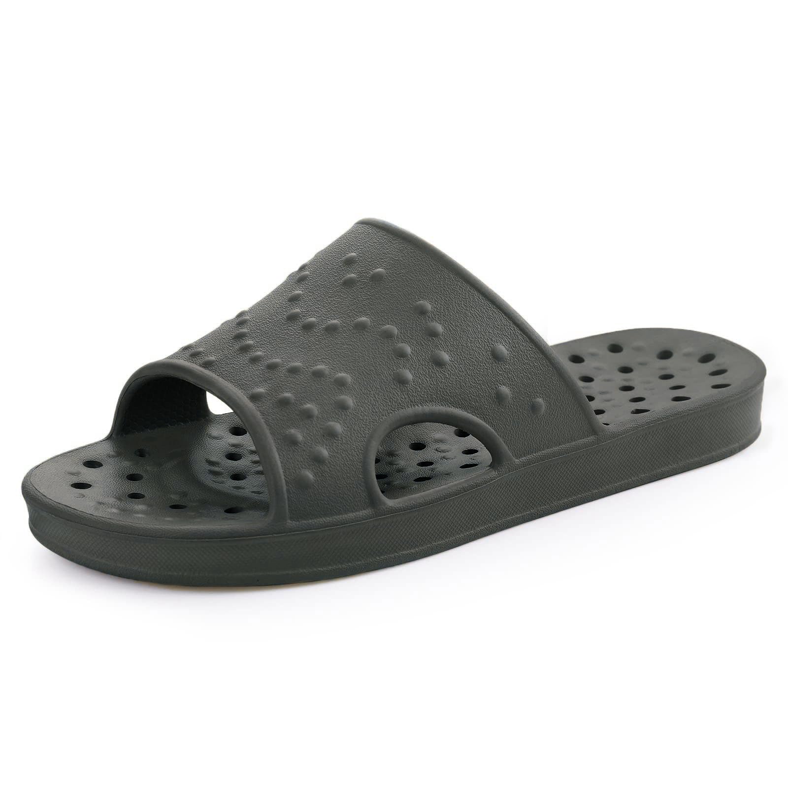 shevalues Shower Shoes for Women Men with Arch Support Quick Drying Pool Slides Lightweight Beach Sandals with Drain Holes