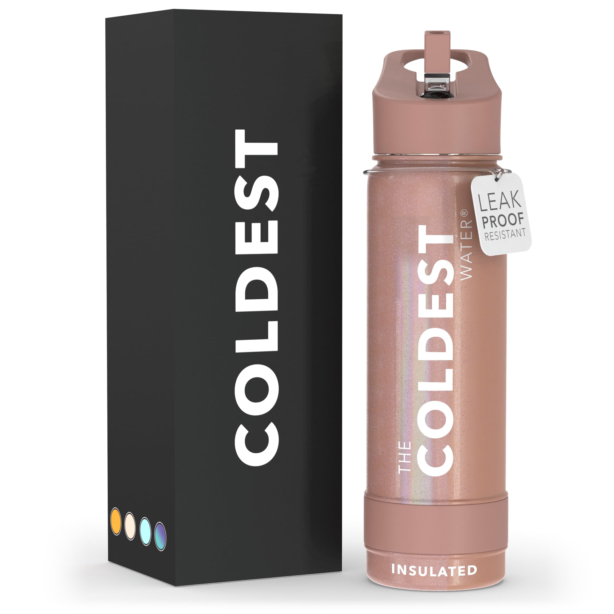 Coldest Insulated Water Bottle with Straw Lid - Stainless Steel Metal Insulated Bottle for Men & Women (Oceanic Green, 32 oz)