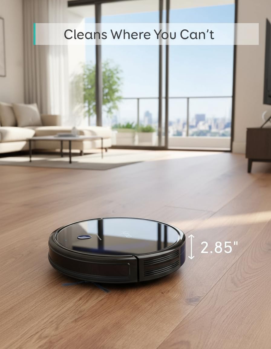 eufy 11S MAX Robot Vacuum Cleaner, Super Thin, Quiet | Self-Charging, Easy to use, Cleans Hard Floors to Medium-Pile Carpets, Black