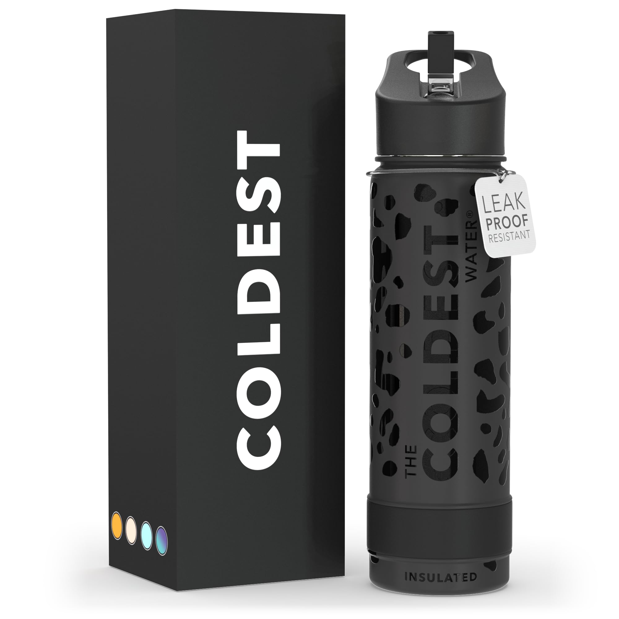 Coldest Insulated Water Bottle with Straw Lid - Stainless Steel Metal Insulated Bottle for Men & Women (Oceanic Green, 32 oz)