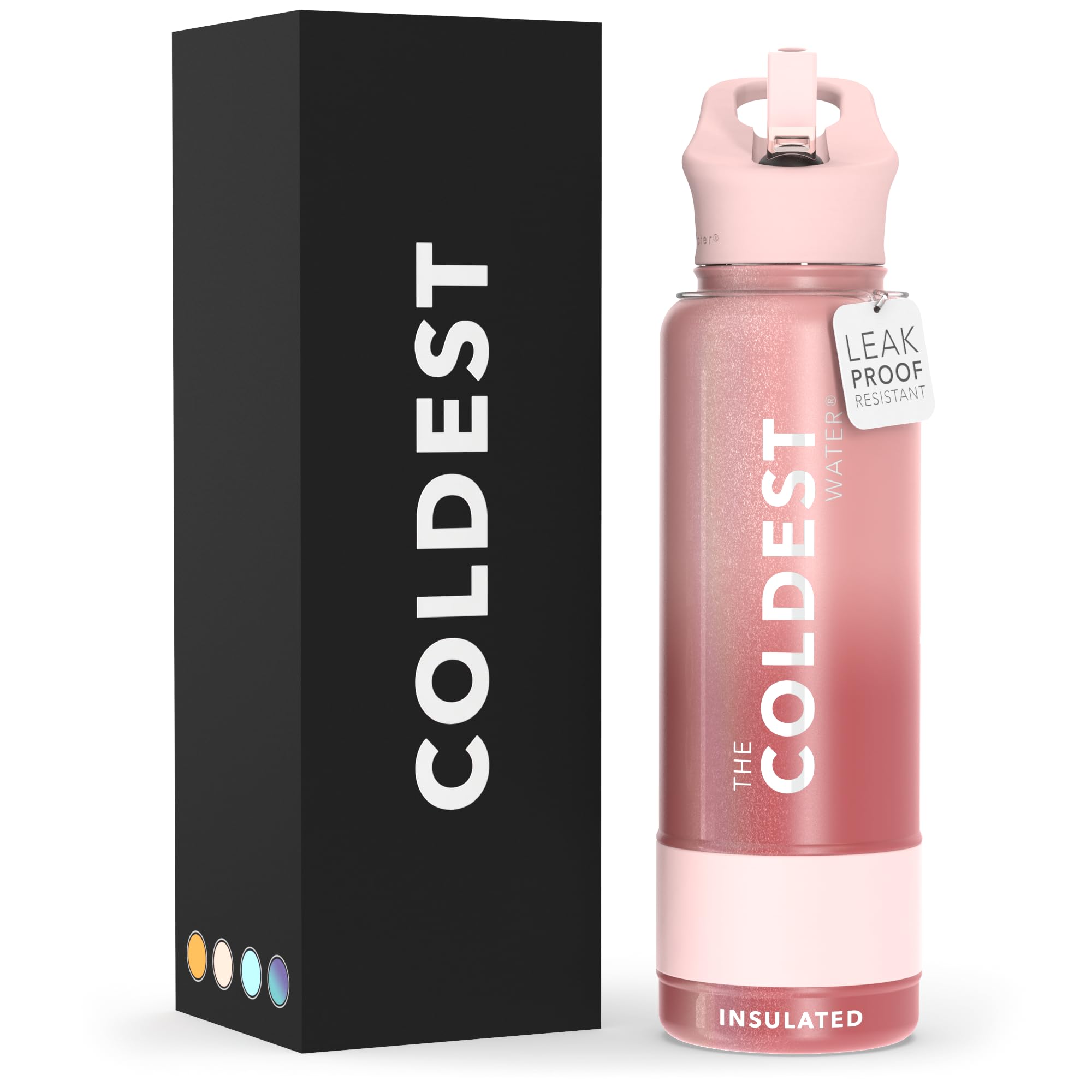 Coldest Insulated Water Bottle with Straw Lid - Stainless Steel Metal Insulated Bottle for Men & Women (Oceanic Green, 32 oz)