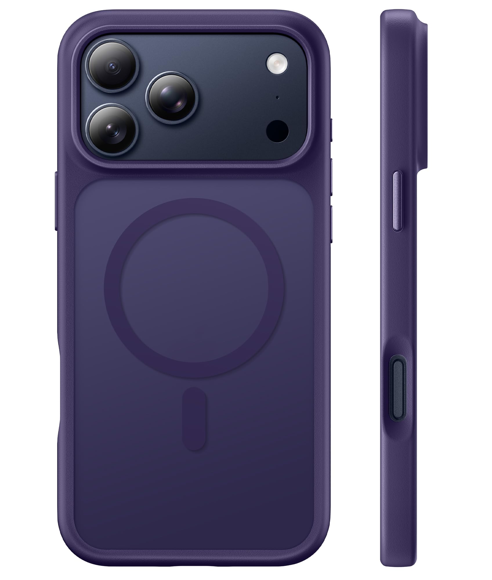 Magnetic for iPhone 17 Pro Max Case, Compatible with MagSafe, [Military Grade Drop Protection] Translucent Matte Shockproof Protective Anti-Fingerprint Phone Case, 6.9", Dark Purple