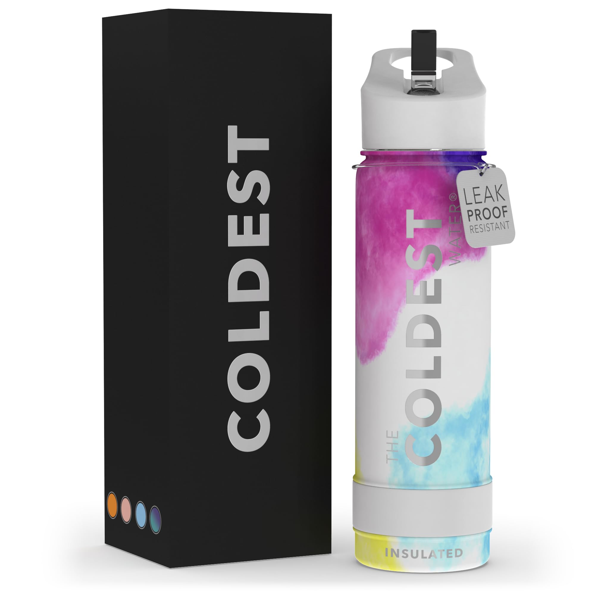 Coldest Insulated Water Bottle with Straw Lid - Stainless Steel Metal Insulated Bottle for Men & Women (Oceanic Green, 32 oz)