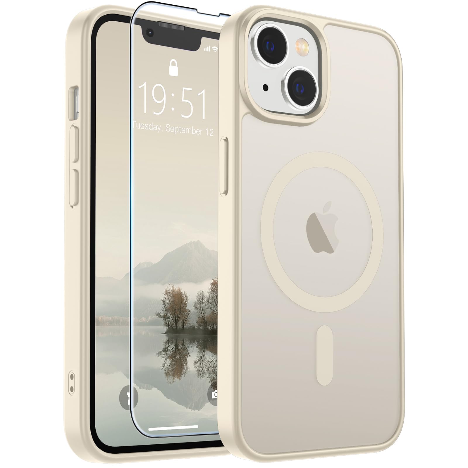 SUPFINE Magnetic for iPhone 17 Pro Max Case with Screen Protector (Compatible with MagSafe)(Military Grade Drop Protection) Translucent Matte Phone Cover,Dark Blue