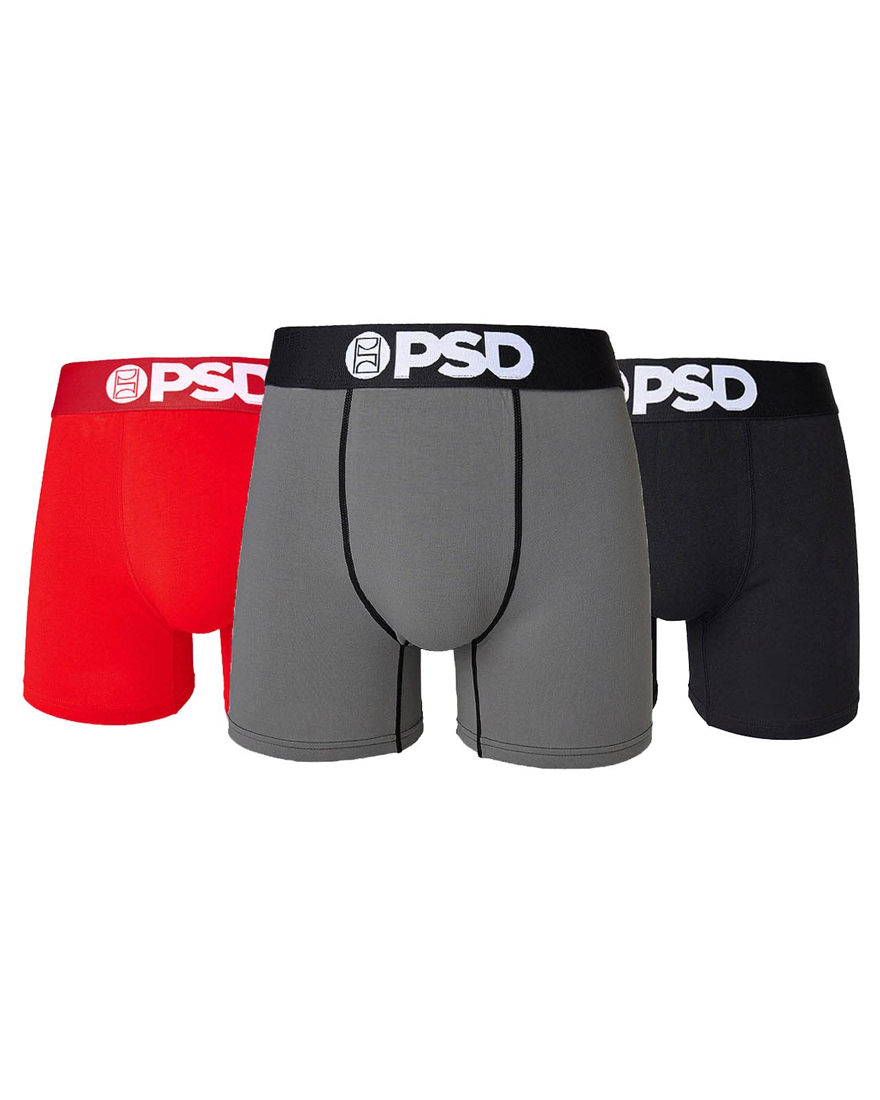 PSD Underwear Mens Boxer Briefs - 3 & 6 Pack, Mid & Standard Length, Soft & Breathable Boxer Briefs for Men