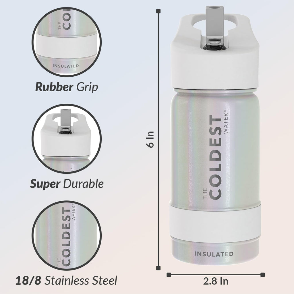 Coldest Insulated Water Bottle with Straw Lid - Stainless Steel Metal Insulated Bottle for Men & Women (Oceanic Green, 32 oz)