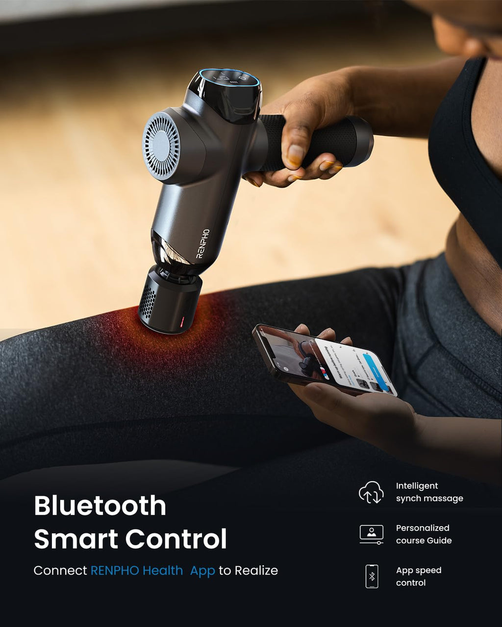 RENPHO Active Thermacool 2 Massage Gun with Heat and Cold, VA Display | Handheld 10mm Deep Tissue Massager for Neck, Back, Muscle Comfort, FSA Eligible Gift for Men, Athletes, Women, HSA