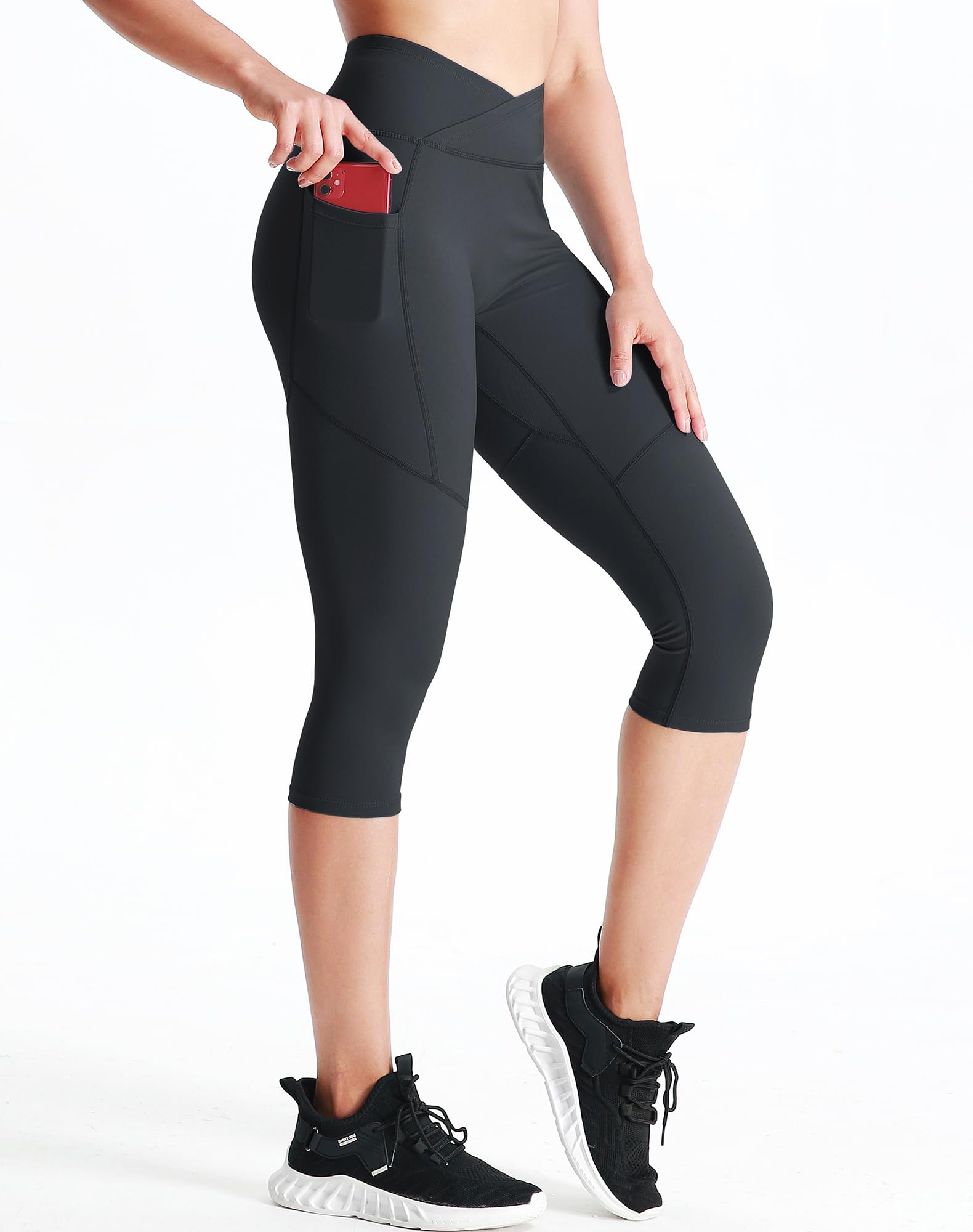 NELEUS Women's Yoga Running Capris Tummy Control High Waist Workout Pants