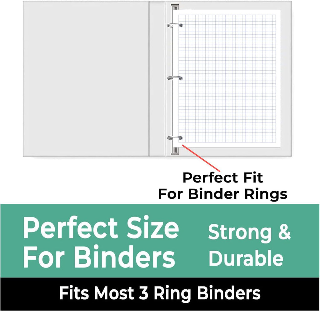 Rosmonde Loose Leaf Paper, 450 Sheets, 3 Pack, College Ruled Paper, 8" x 10.5", Bulk Office Filler Paper, 3 Hole Punched, 150 Sheets/Pack, 56 gsm Paper, College Ruled Notebook Paper for Binder, White | Bulk Office Filler Paper, 8" x 10.5", 3 Hole Punched,