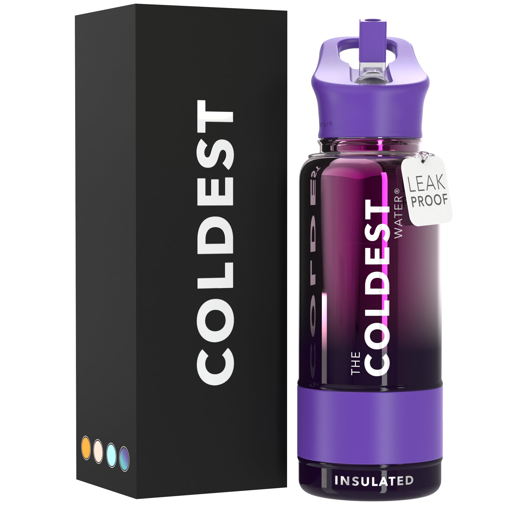 Coldest Insulated Water Bottle with Straw Lid - Stainless Steel Metal Insulated Bottle for Men & Women (Oceanic Green, 32 oz)