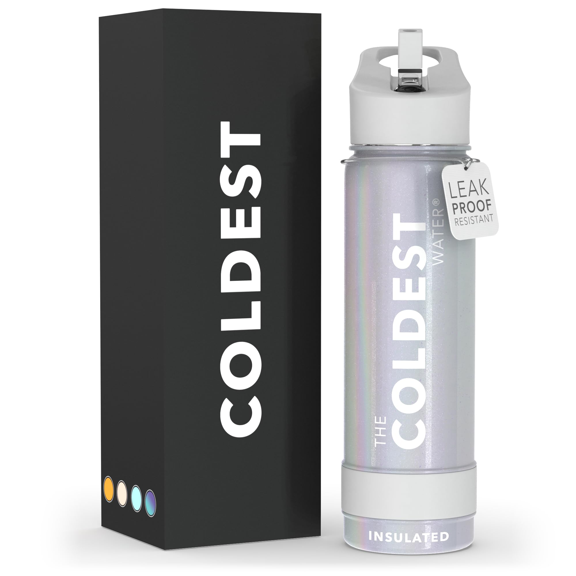 Coldest Insulated Water Bottle with Straw Lid - Stainless Steel Metal Insulated Bottle for Men & Women (Oceanic Green, 32 oz)