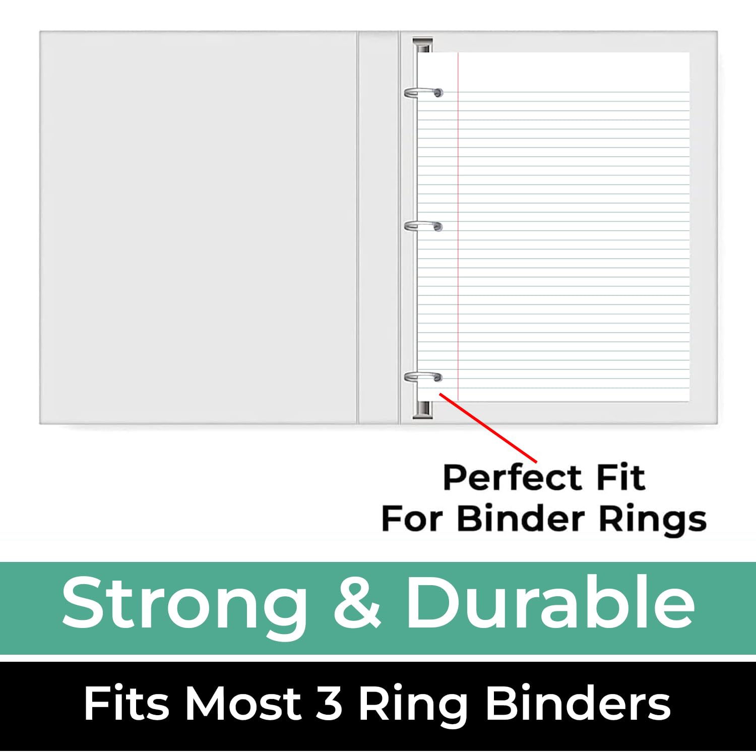 Rosmonde Loose Leaf Paper, 450 Sheets, 3 Pack, College Ruled Paper, 8" x 10.5", Bulk Office Filler Paper, 3 Hole Punched, 150 Sheets/Pack, 56 gsm Paper, College Ruled Notebook Paper for Binder, White | Bulk Office Filler Paper, 8" x 10.5", 3 Hole Punched,