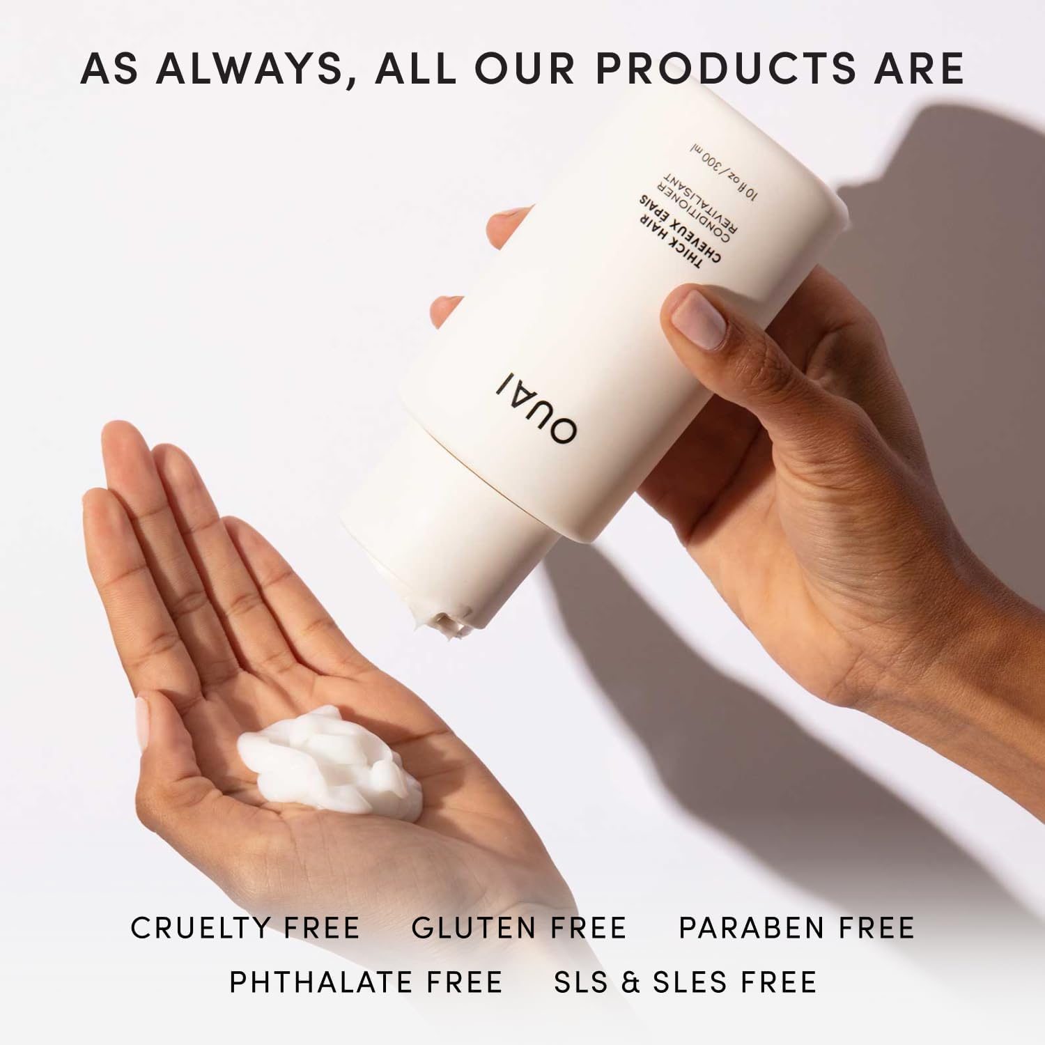 OUAI Fine Hair Conditioner - Volumizing Conditioner for Fine Hair Made with Keratin, Biotin and Chia Seed Oil - Adds Softness, Bounce and Volume - Free from Parabens, Sulfates, and Phthalates (10 Oz)
