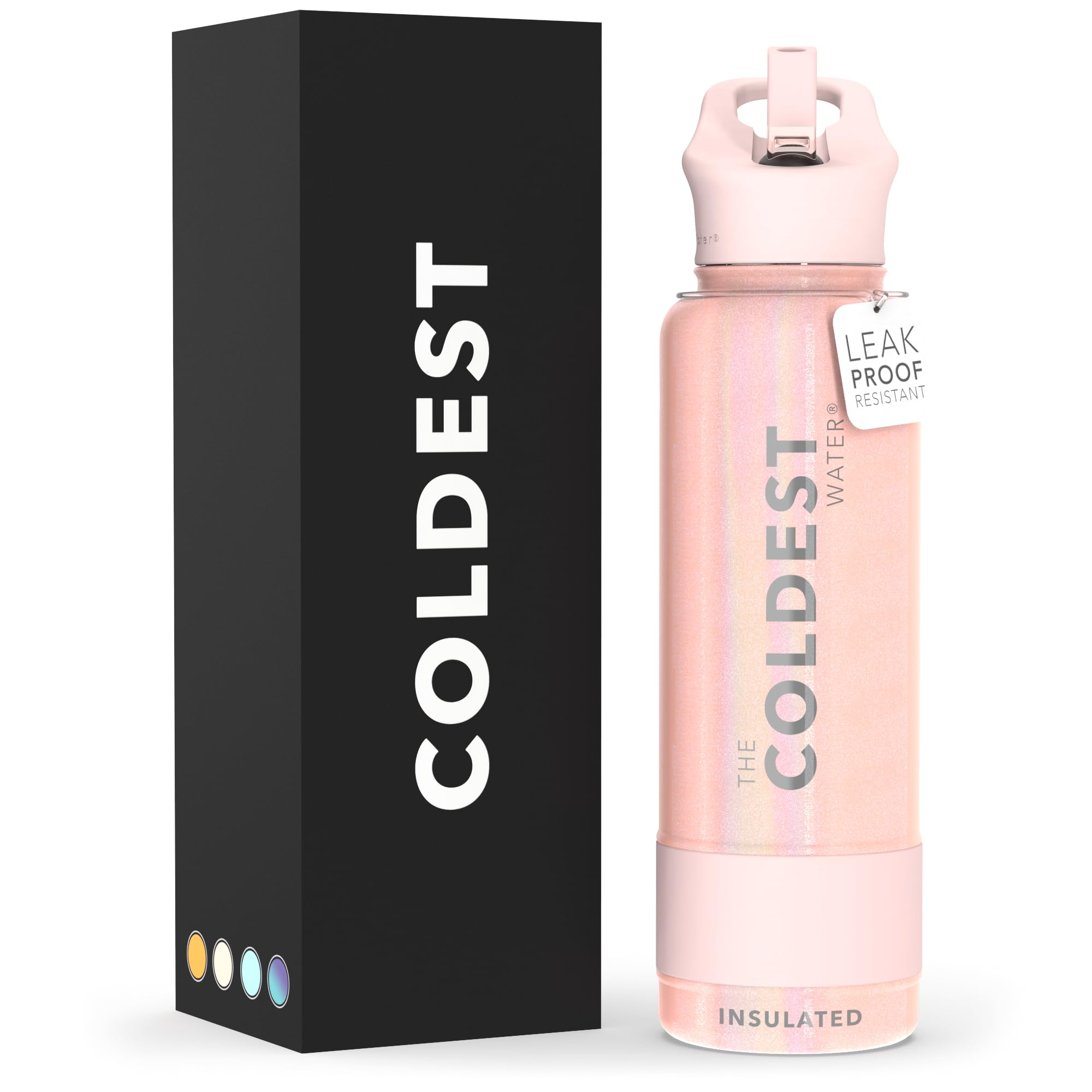 Coldest Insulated Water Bottle with Straw Lid - Stainless Steel Metal Insulated Bottle for Men & Women (Oceanic Green, 32 oz)
