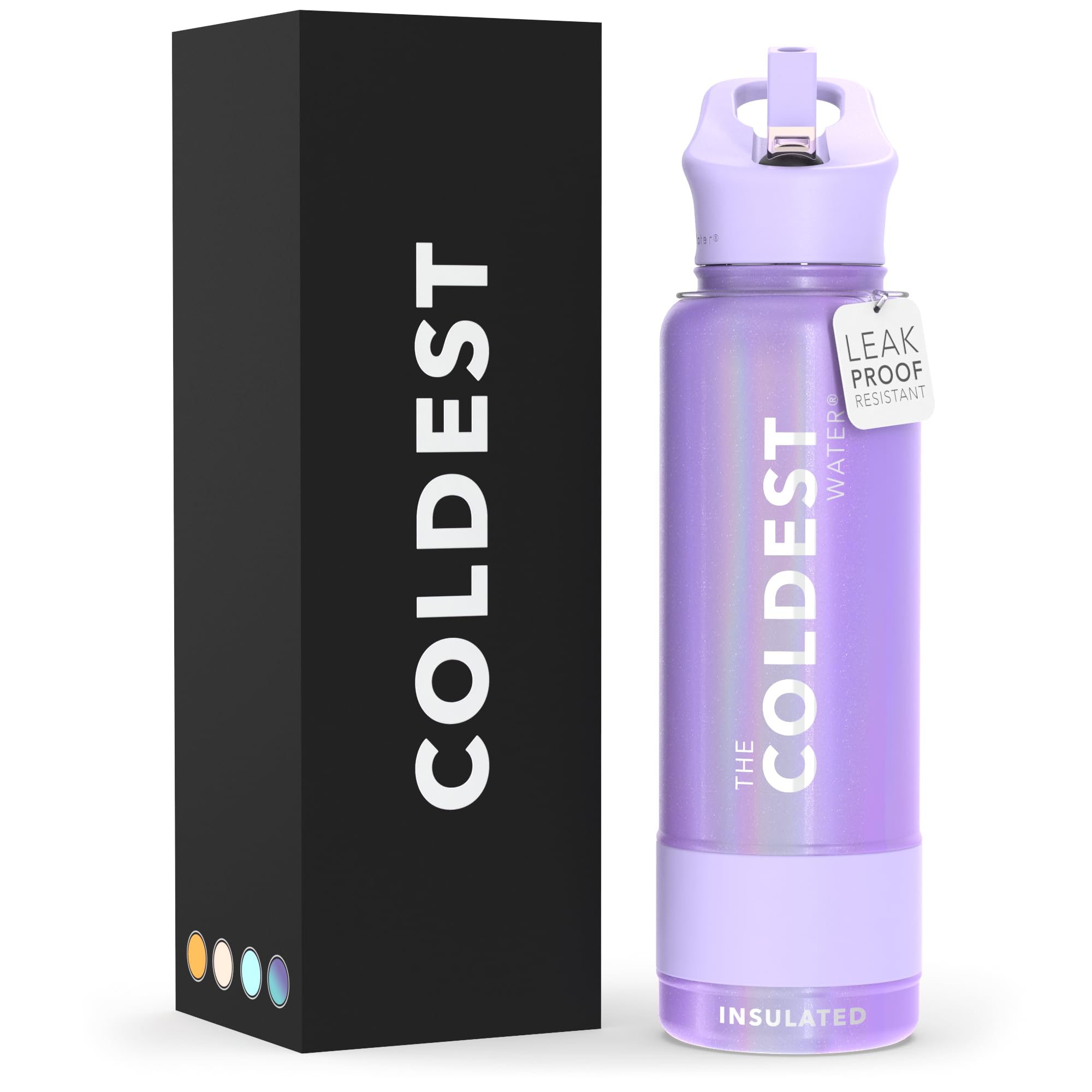 Coldest Insulated Water Bottle with Straw Lid - Stainless Steel Metal Insulated Bottle for Men & Women (Oceanic Green, 32 oz)