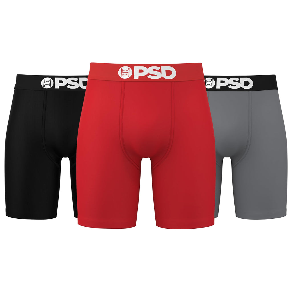PSD Underwear Mens Boxer Briefs - 3 & 6 Pack, Mid & Standard Length, Soft & Breathable Boxer Briefs for Men