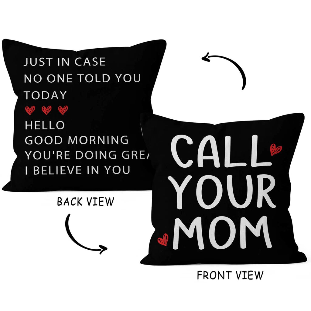 HIWX College Dorm Decor,Funny Have Fun Be Safe Make Good Choices Call Your Mom Decorative 18 x 18 Throw Pillow Cover,Call Your Mom Pillow,Throw Pillows for Dorm Bed Room Student Decor Pillowcase