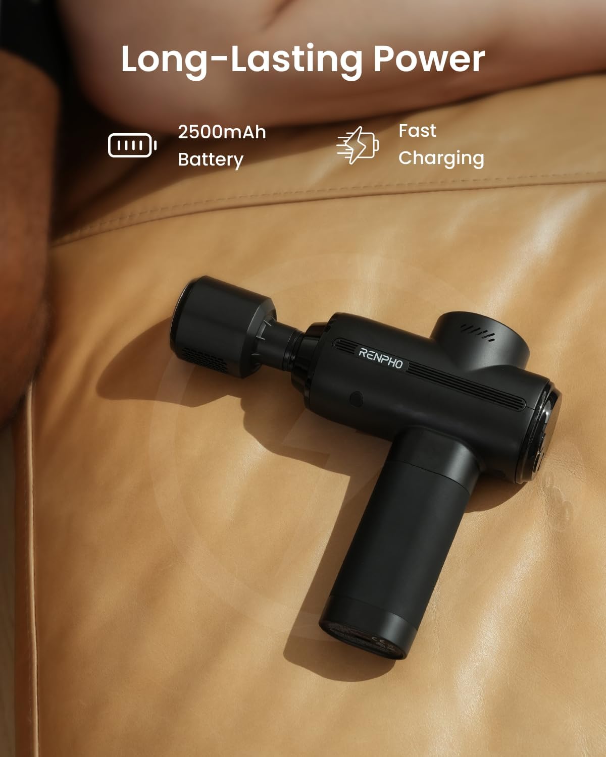 RENPHO Active Thermacool 2 Massage Gun with Heat and Cold, VA Display | Handheld 10mm Deep Tissue Massager for Neck, Back, Muscle Comfort, FSA Eligible Gift for Men, Athletes, Women, HSA